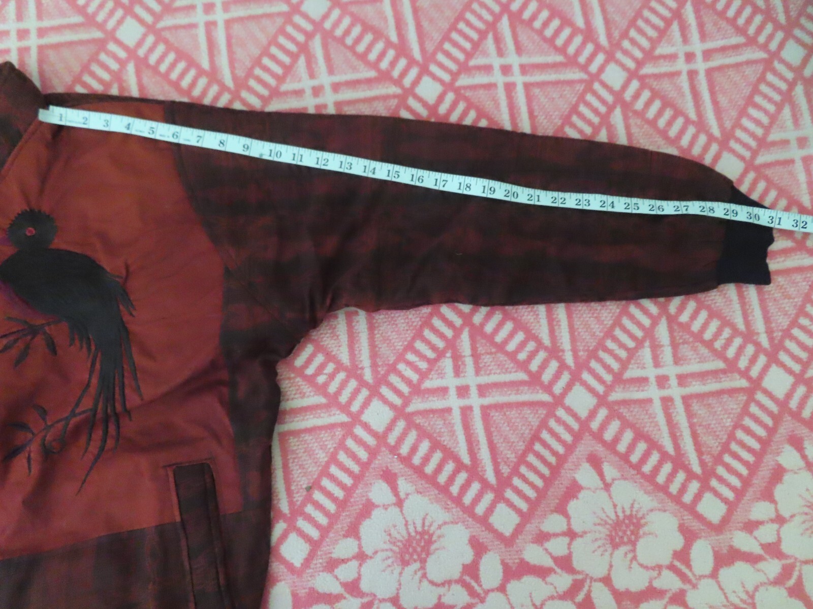 Womens Vintage Guatemalan Jacket Embroidered Birds art to wear L