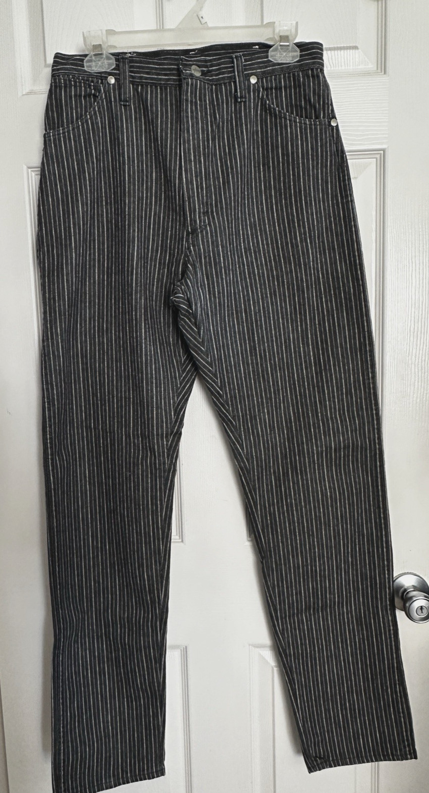 Vintage Wrangler Women&rsquo;s High Waist No Back Pockets pinstripe Denim Jeans 13/32