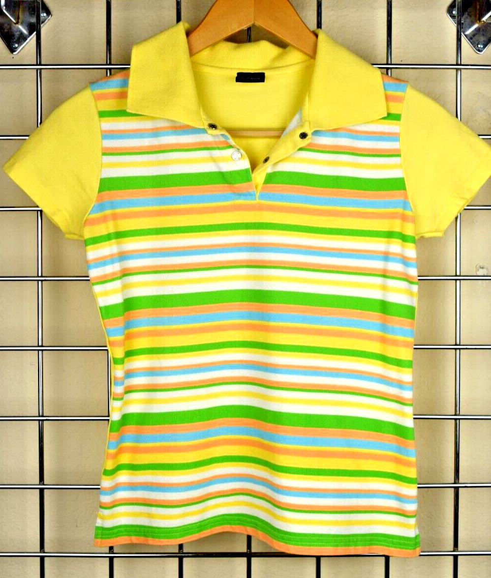 Vintage Dolce & Gabbana Top Size XS/S 90s Lemon Yellow Vibrant Stripes