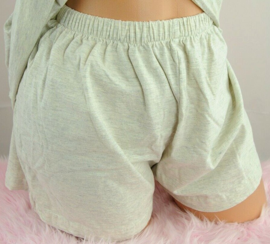 VTG NWOT SISSY embroidered cotton soft top sleep shirt shorts pajama set S M L