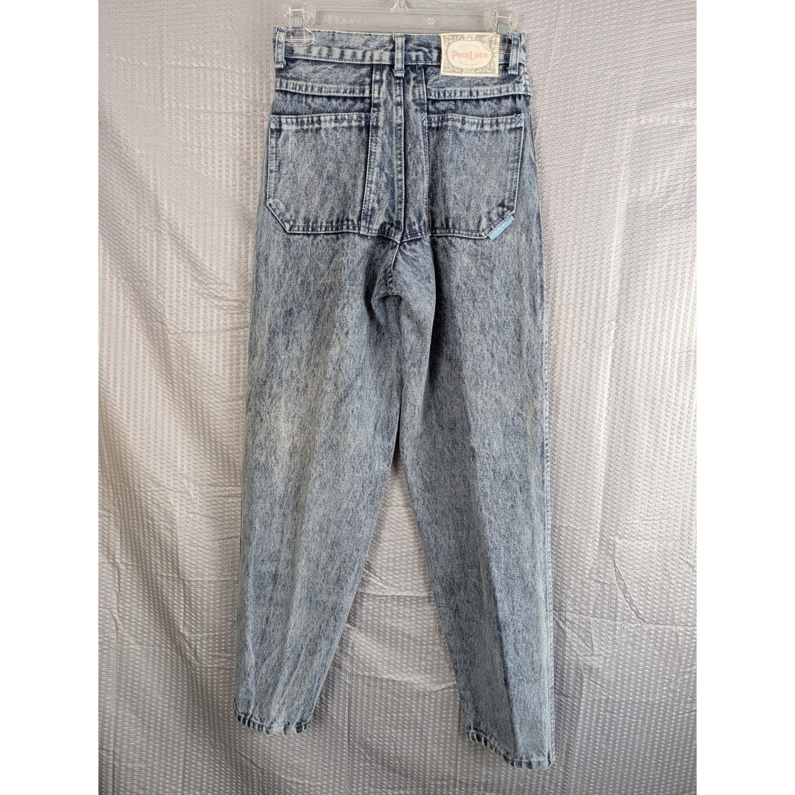 Poco Loco Vintage 80s Acid Wash High Rise Tapered Jeans Womens XS 23 24 Waist