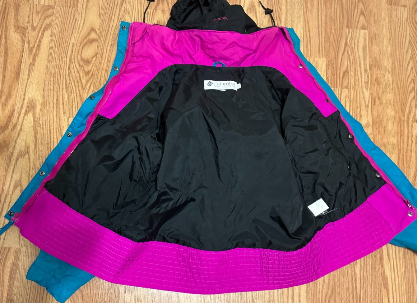 Vintage 1990&rsquo;s Columbia Vamoose Ski Shell Jacket Neon Women’s M Wind Rain Proof