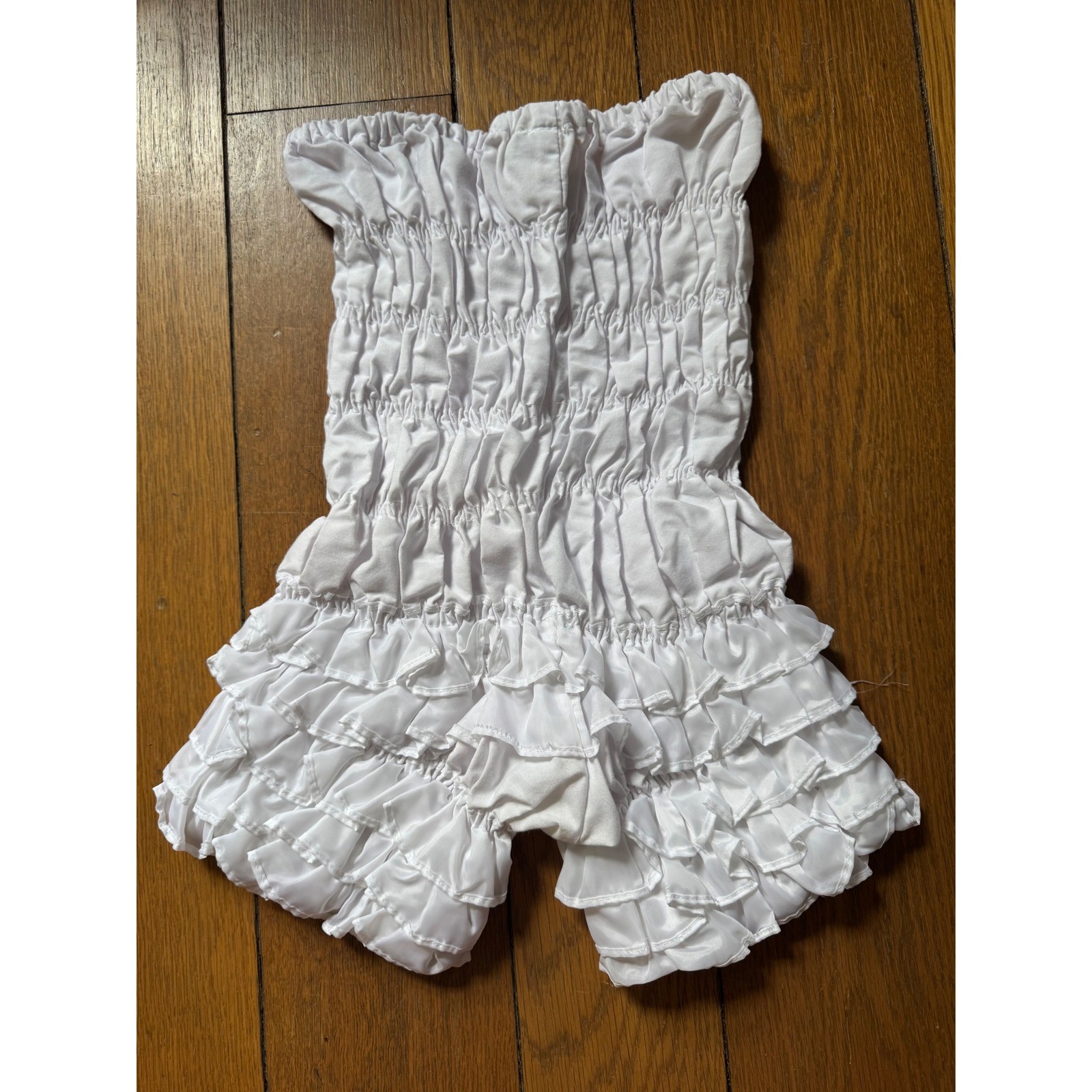 Vintage 80s Coquette Fashion Magic Fendler White Smocked Ruffle Bloomers Shorts