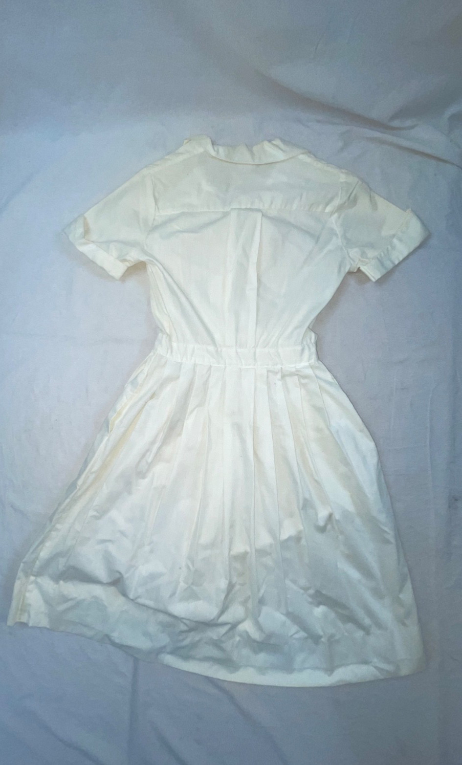 VTG 60S WOMENS WHITE BUTTON FRONT NURSES HOSPITAL ORDERLY WAITRESS UNIFORM DRESS