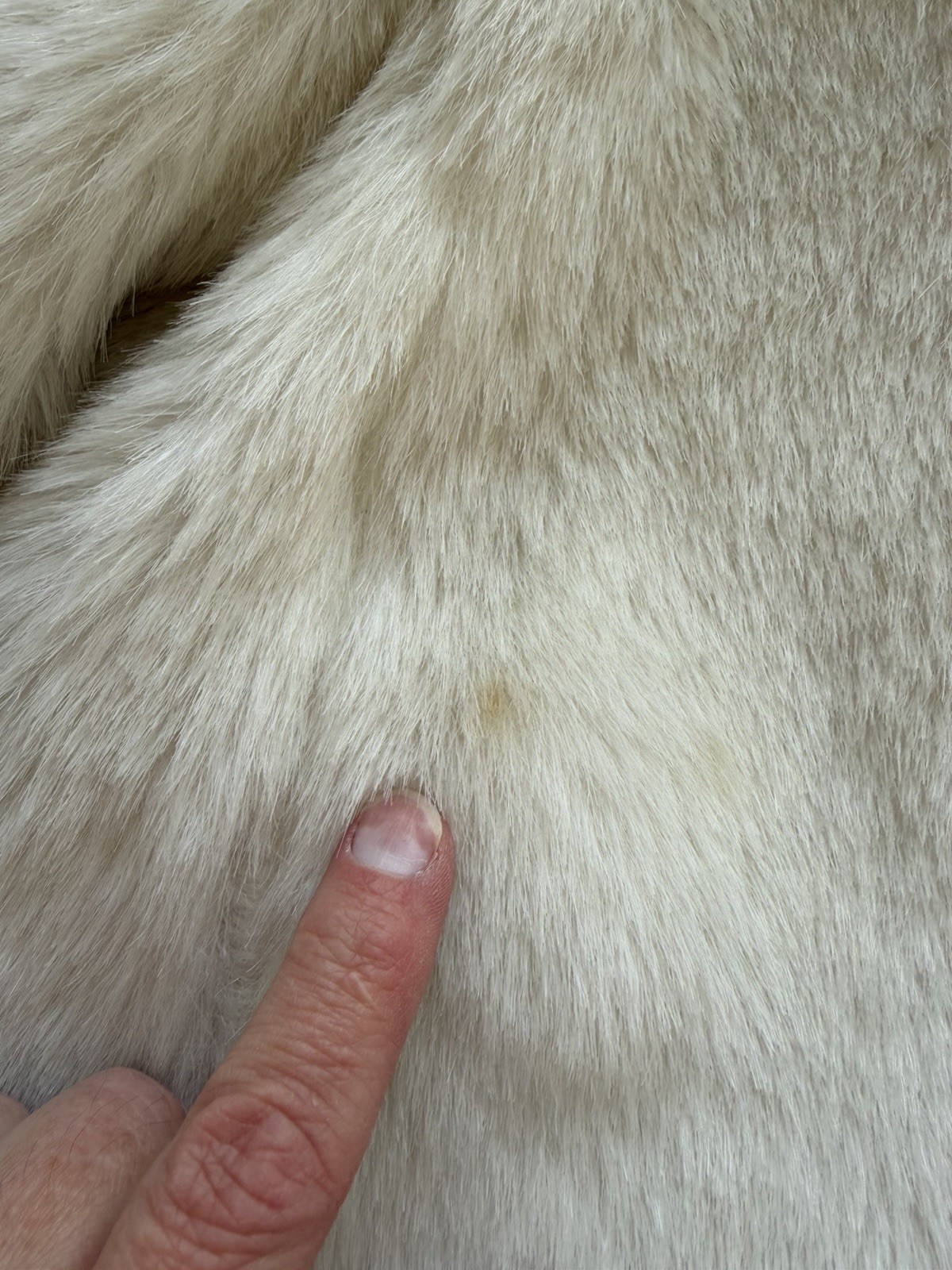 Vintage Faux Fur White Jacket, Millicent’s, Sz XS/S, 1950s