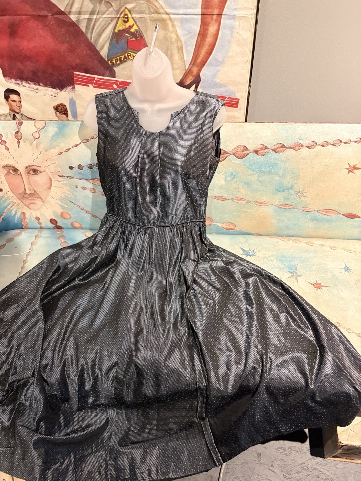 1950s Handmade Taffeta Gown and Matching Bolero Jacket SM