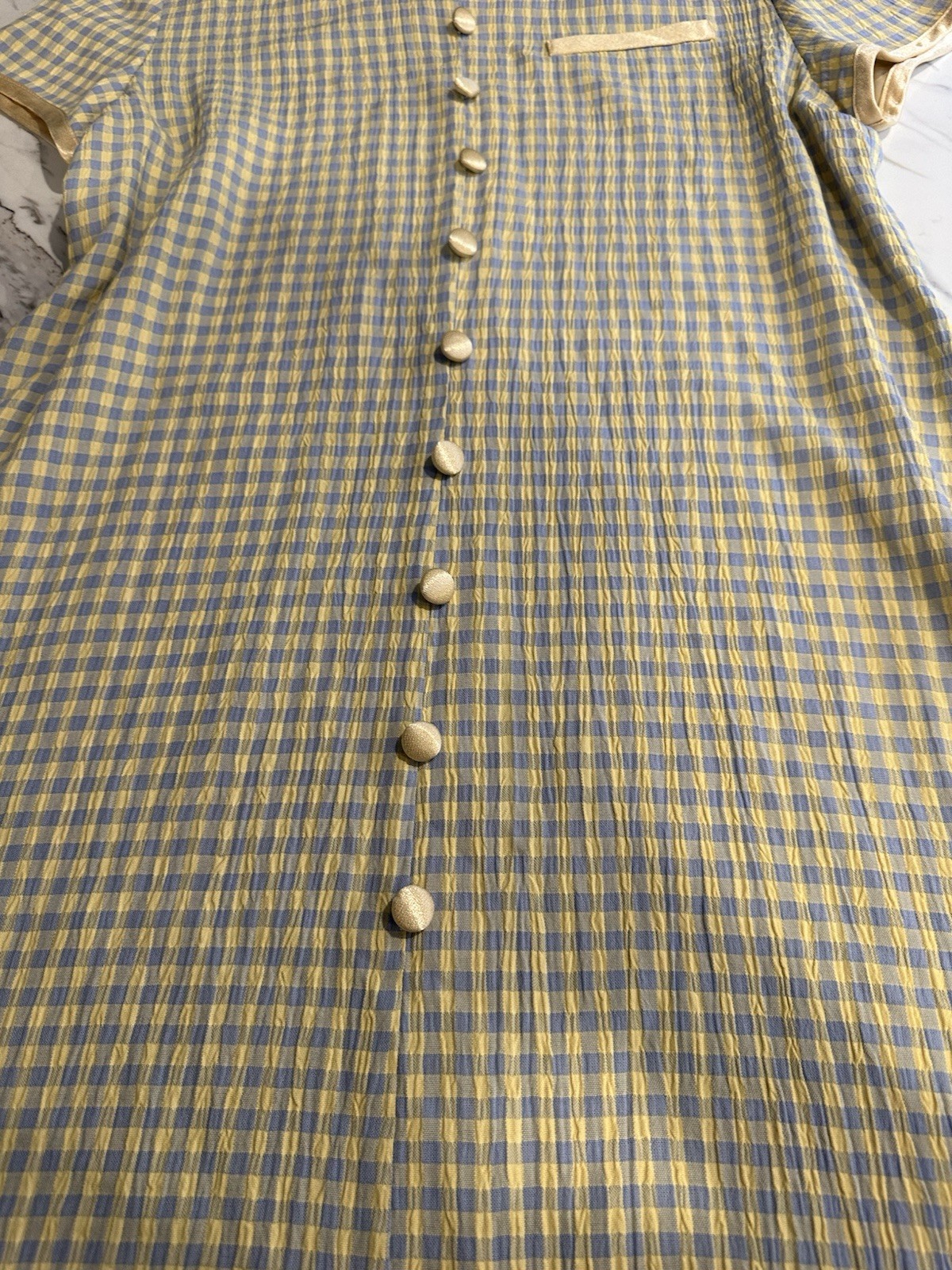 Vintage Blue Yellow Button Down Jessica Howard Dress Allie Notebook Style Sz 10