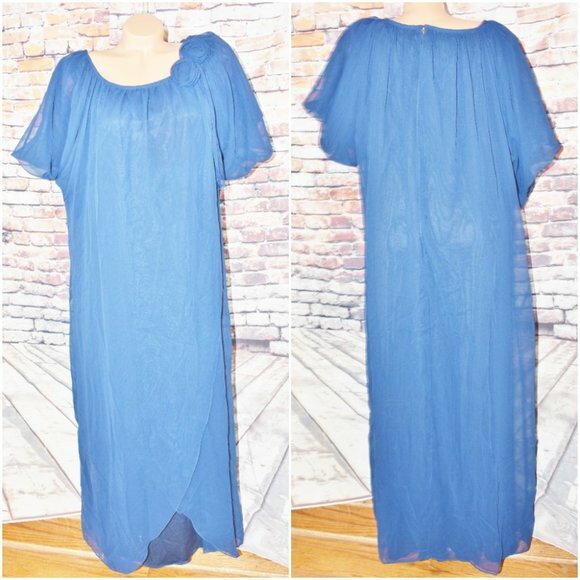 Vintage Lily Lynn Sz 20 Layered Flowing Elegant Dress Sheer