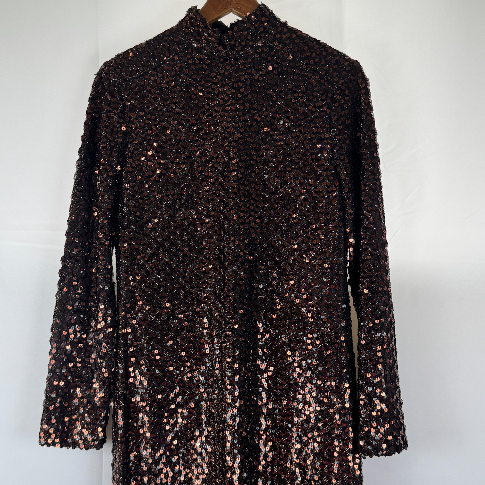 Marita By Anthony Muto Retro Bronze Sequined Long Vintage Dress 60&rsquo;s