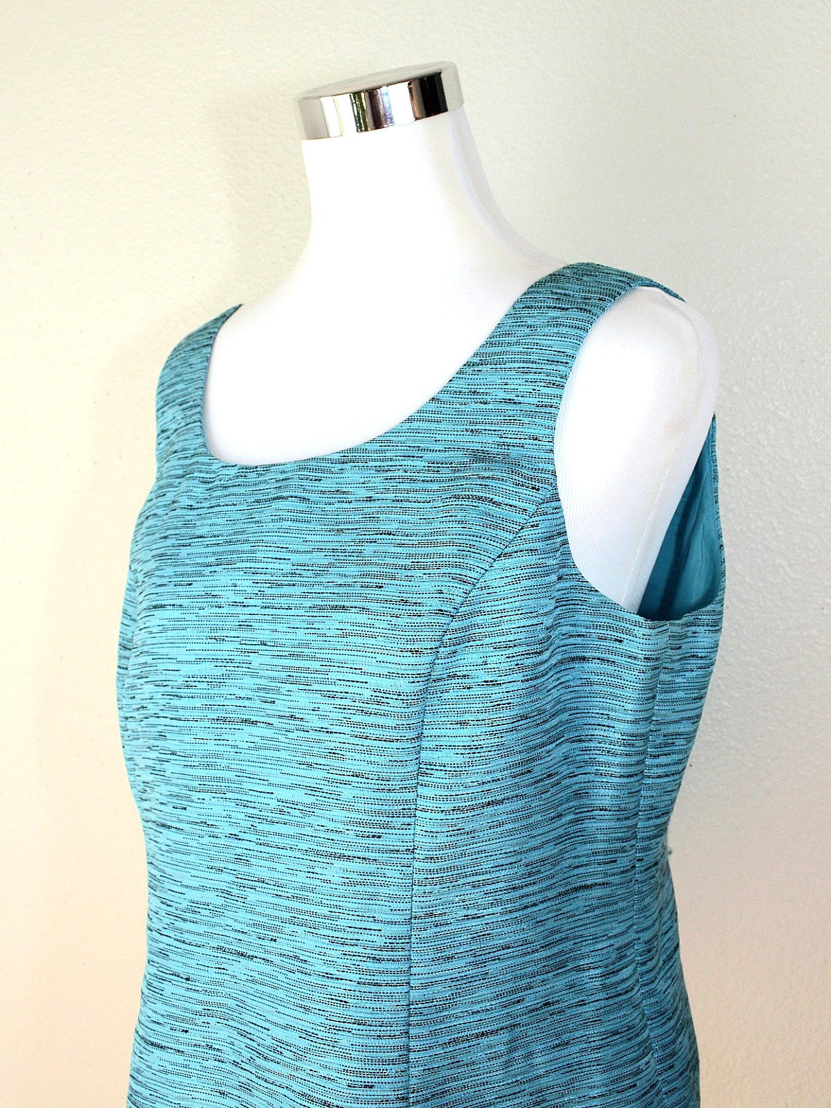 VTG Quiet Luxury Y2K KASPER Set Jacket & Sleeveless Top Sz 12P Turquoise Black *