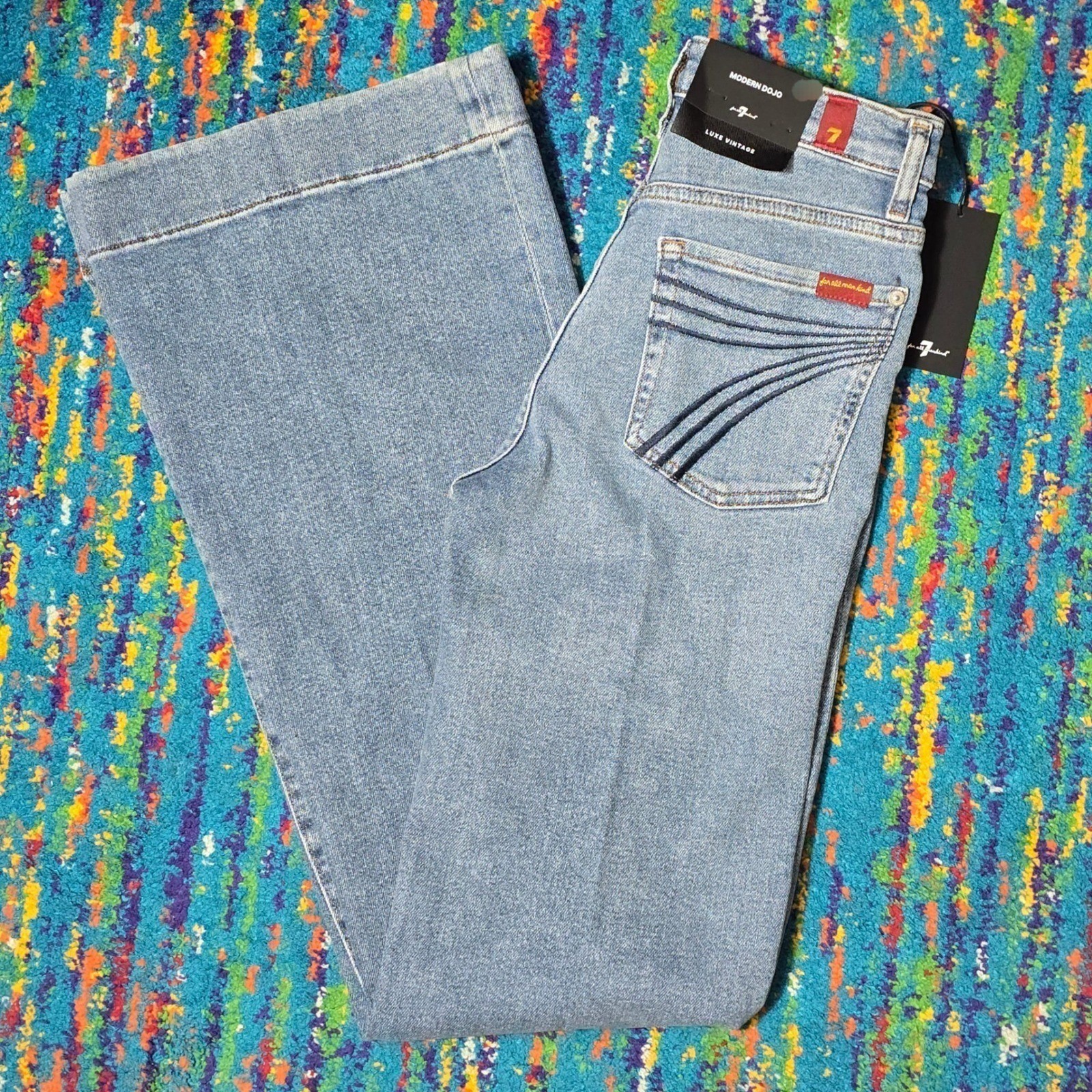NWT 7 For All Mankind Modern Dojo Luxe Vintage Oceanstone Womens 29 x 34