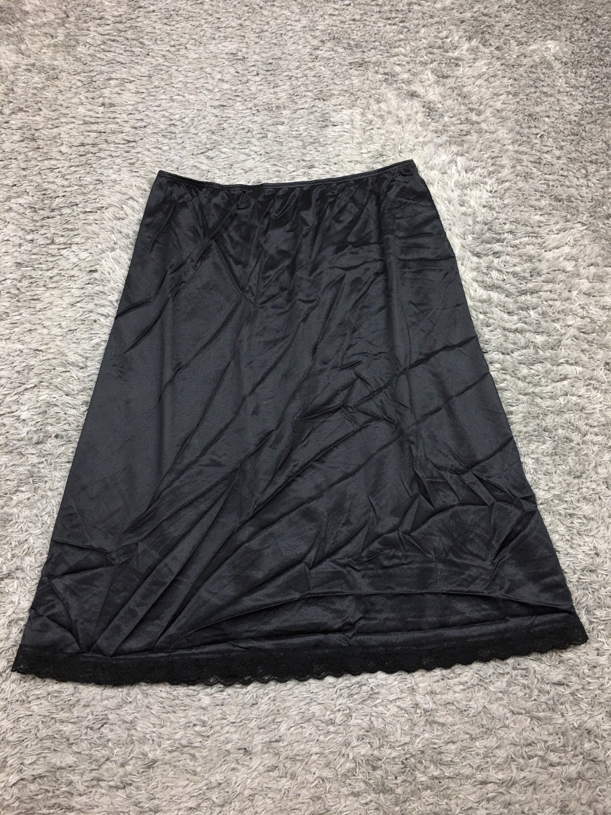 VTG Leggs Half Slip Womens Size Large 665190 Black Nylon