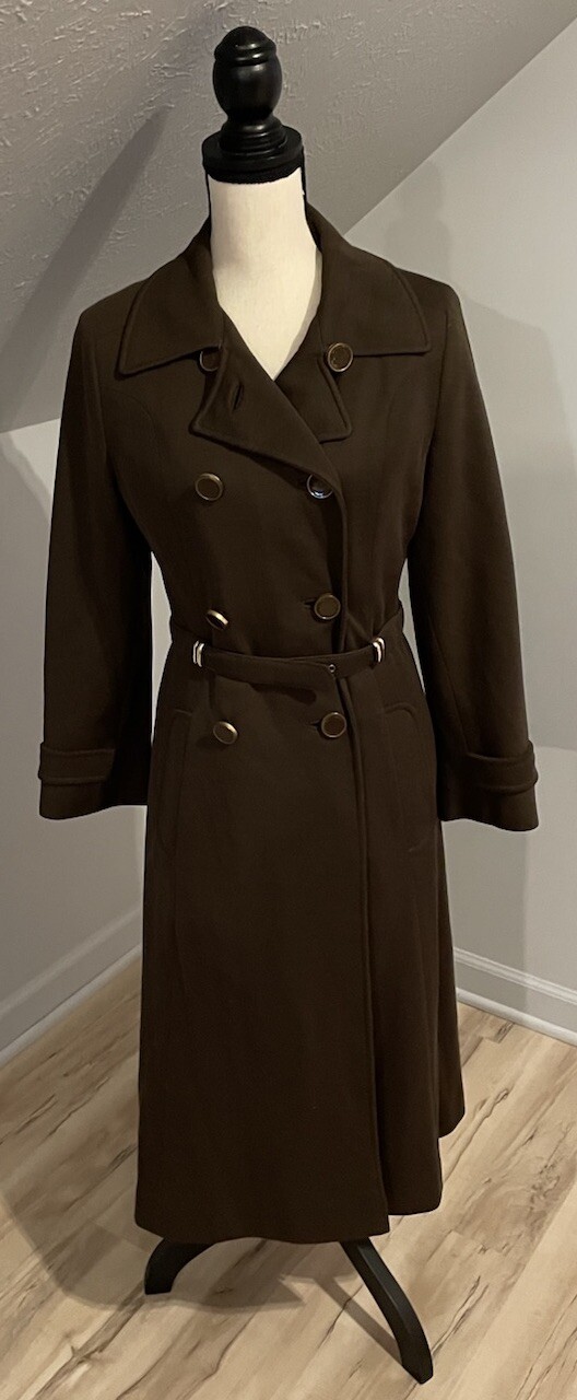 Vintage Count Romi All Weather Traveler Trench Coat Size 10 Chocolate Brown