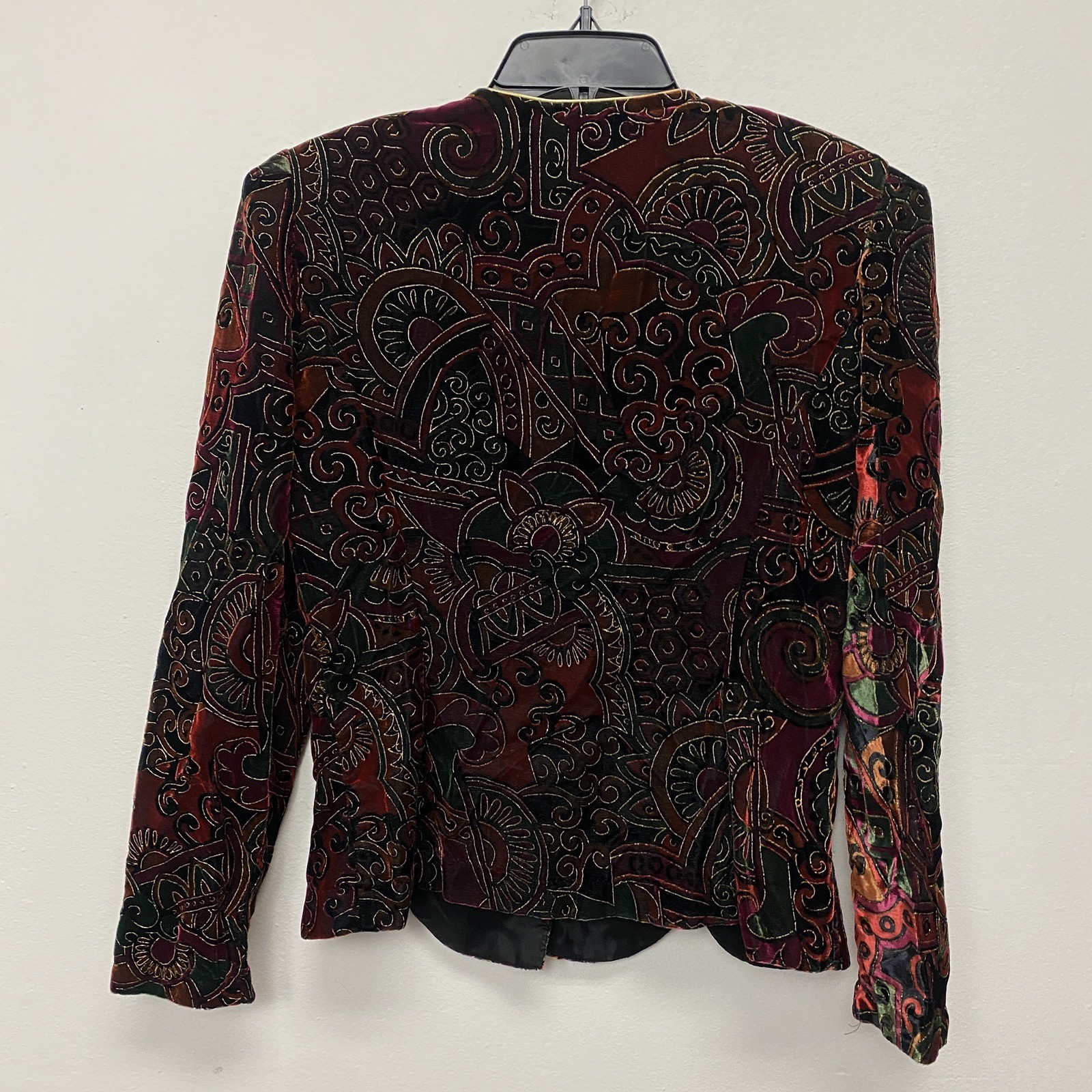 Vintage Another Thyme Medium Velvet Floral Button Up Jacket Blazer Old Money