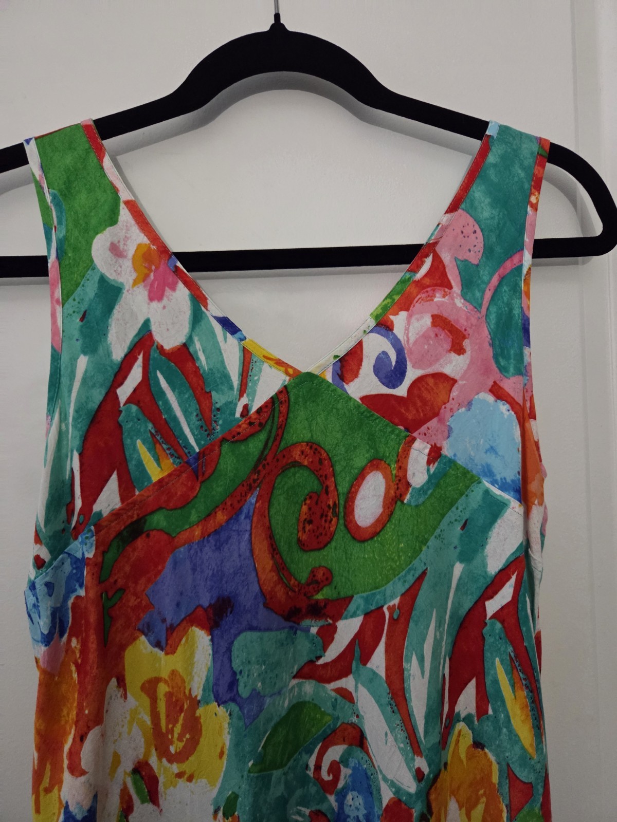 Vintage 90s JAMS WORLD Origami Flower Hawaiian Sun Dress Size M Art to Wear