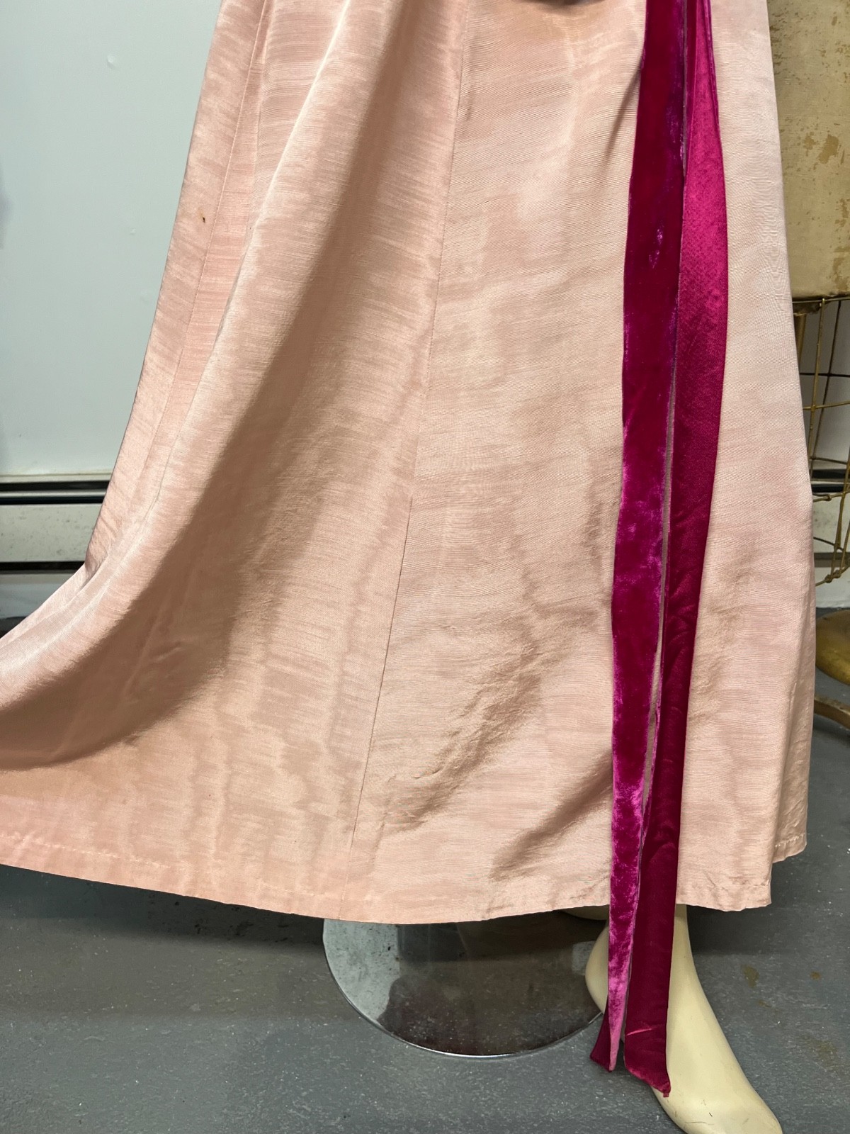 Vintage 1940s Marshall Fields Pink Rayon Faille Dressing Gown Dress Bust 36-38