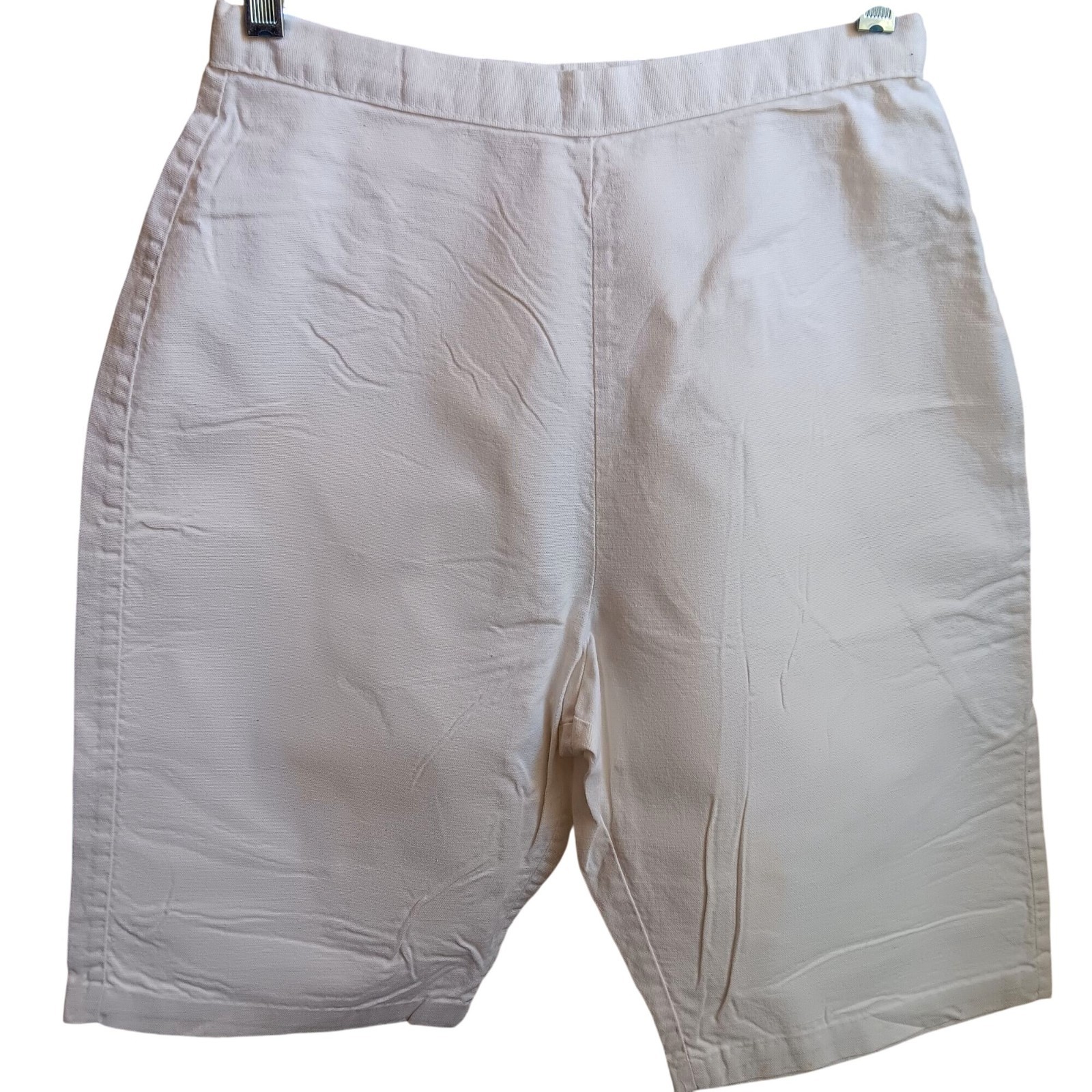 True Vintage Shorts 24&Prime; 24W sz 6 60s WHITE COTTON SIDE ZIPPER Carol Brent
