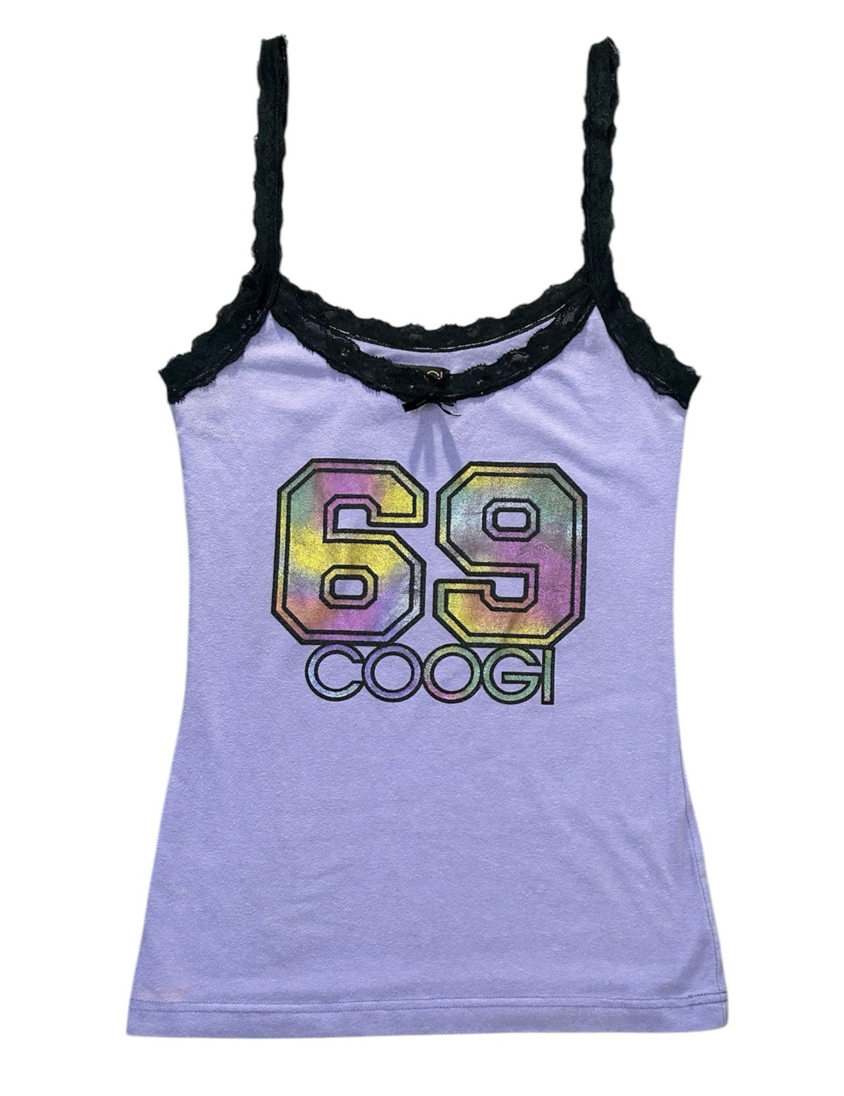 Y2K Coogi Purple Tank Top Lace Trim Women’s Small 28-32 Inch Bust Bratz Baddie