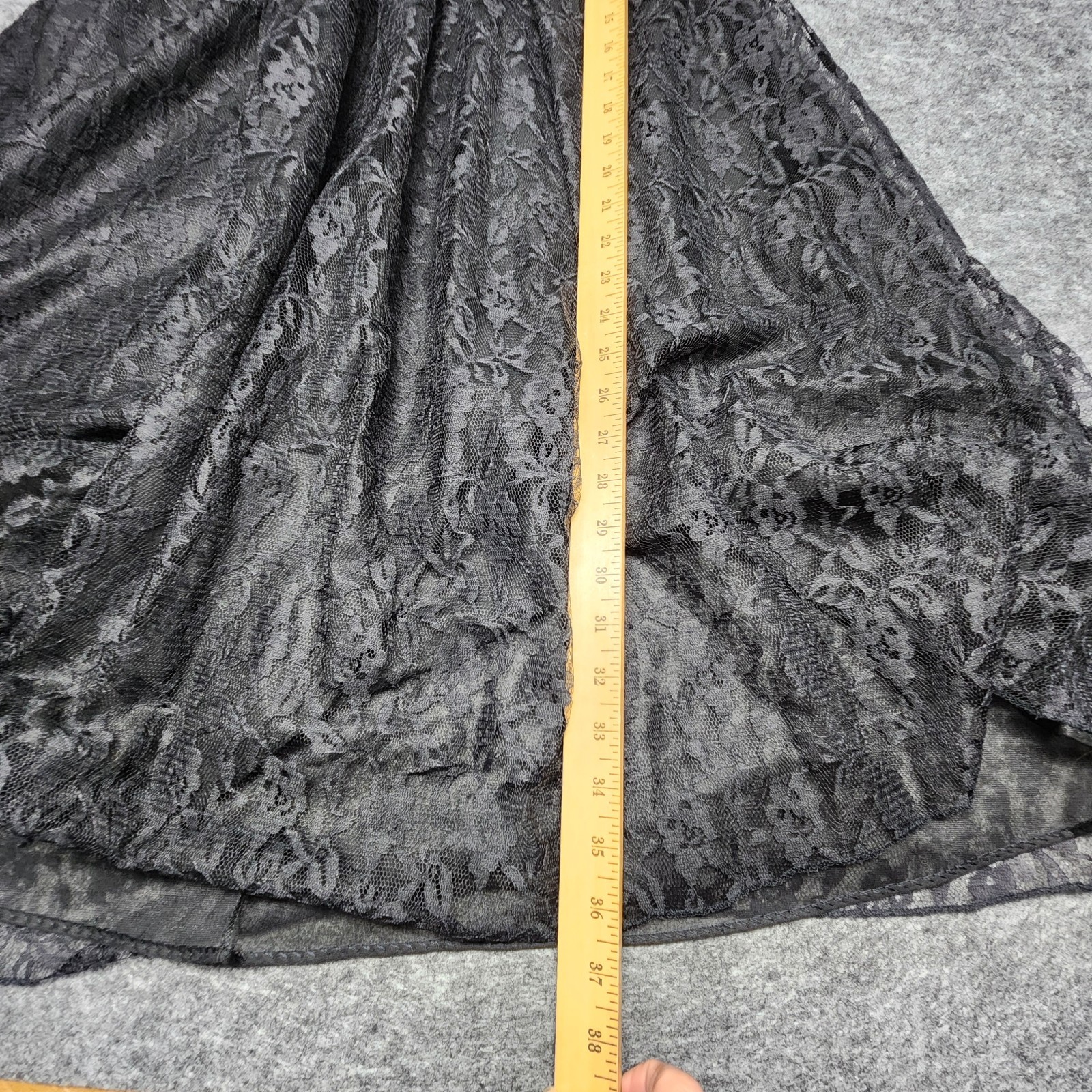 Undercover Wear VTG Nightgown Full Sweep Lace Black Whimsygoth Union Made Small