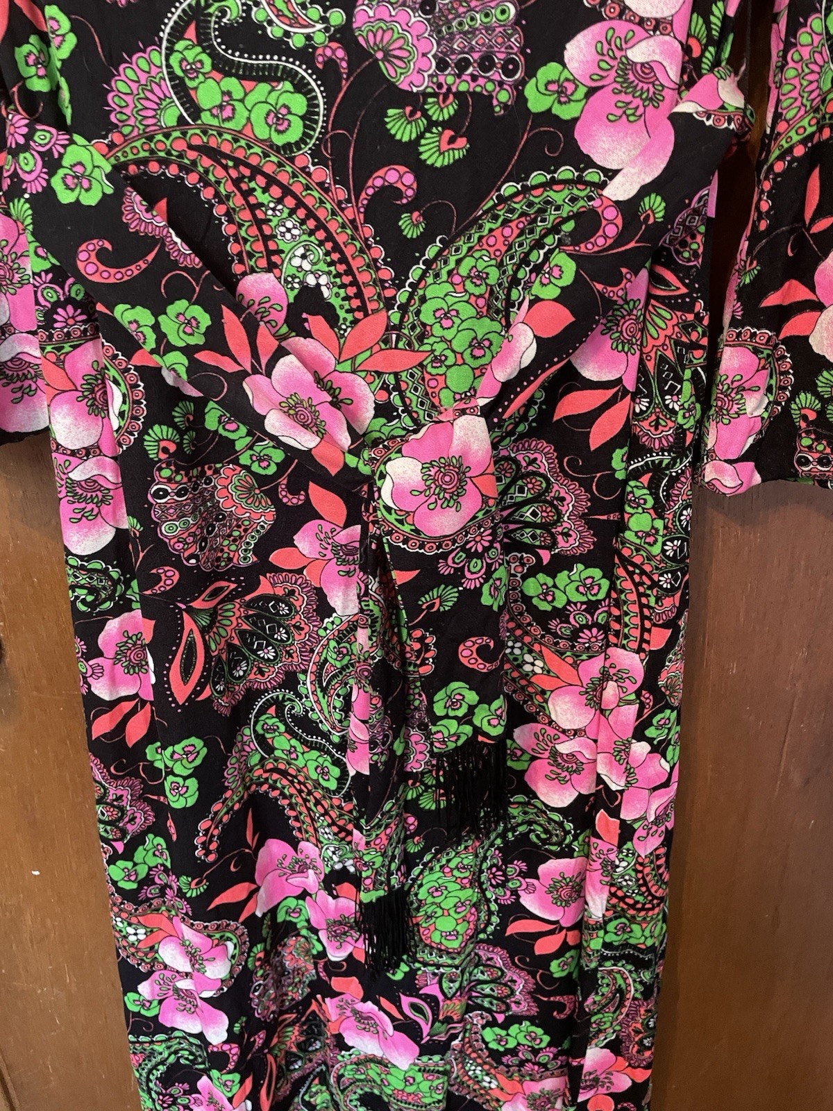 Betty Bone 70s Vintage Maxi Dress Neons Hippy No Size See Measurements