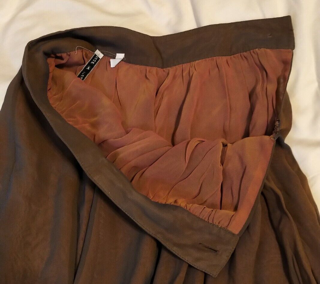 VINTAGE 1990S BYBLOS IRIDESCENT CHIFFON FLOWY MINI SKIRT ITALIAN 40 US 6