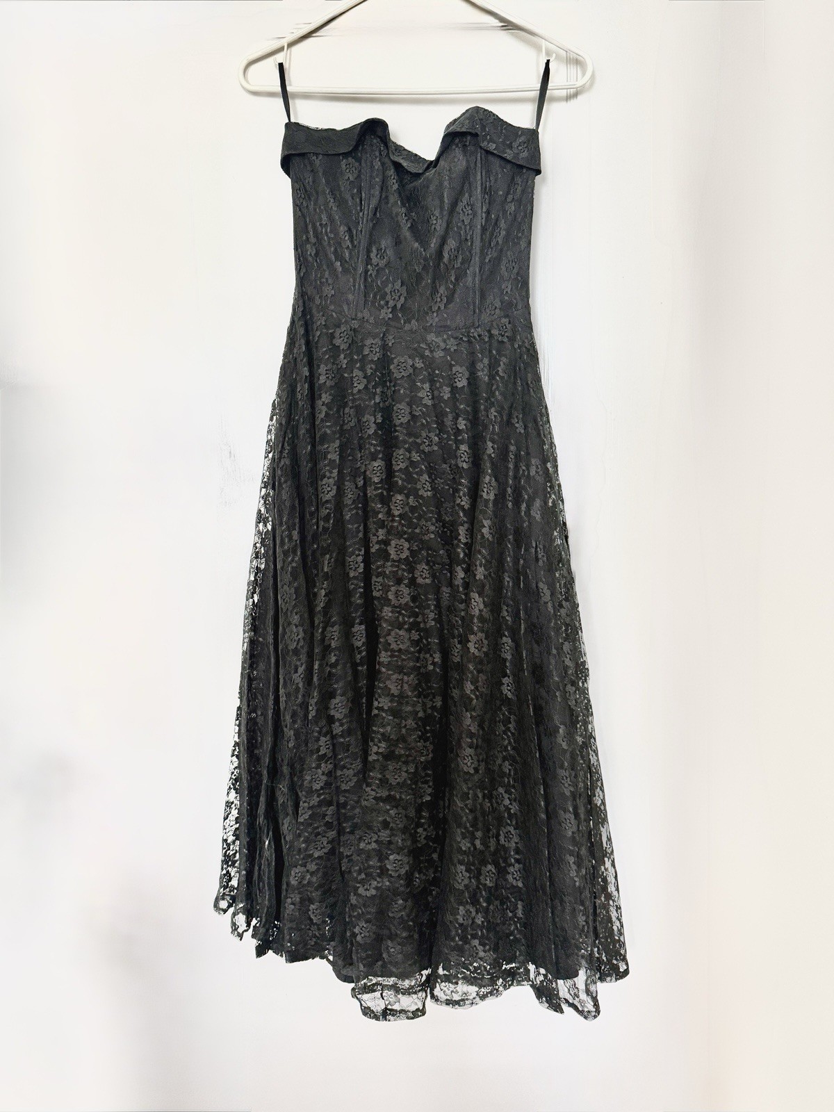 Vintage Corset Boutique Europa Black Lace Dress Y2K Goth Size 6p Grunge Fairy