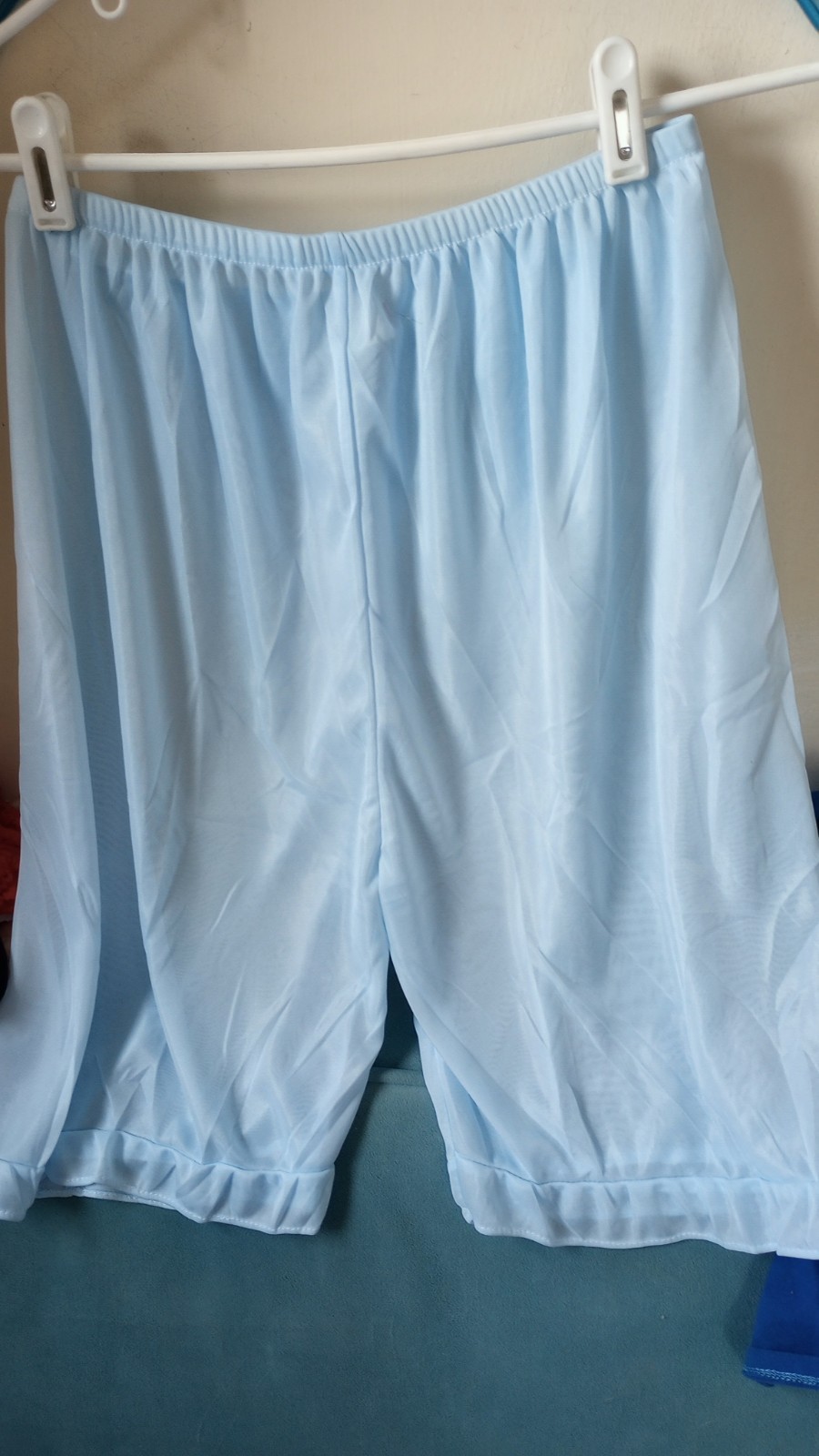 VTG SILKY ALL NYLON Powder Blue SISSY PETTIPANTS ML Kayser SILKY SMOOTH
