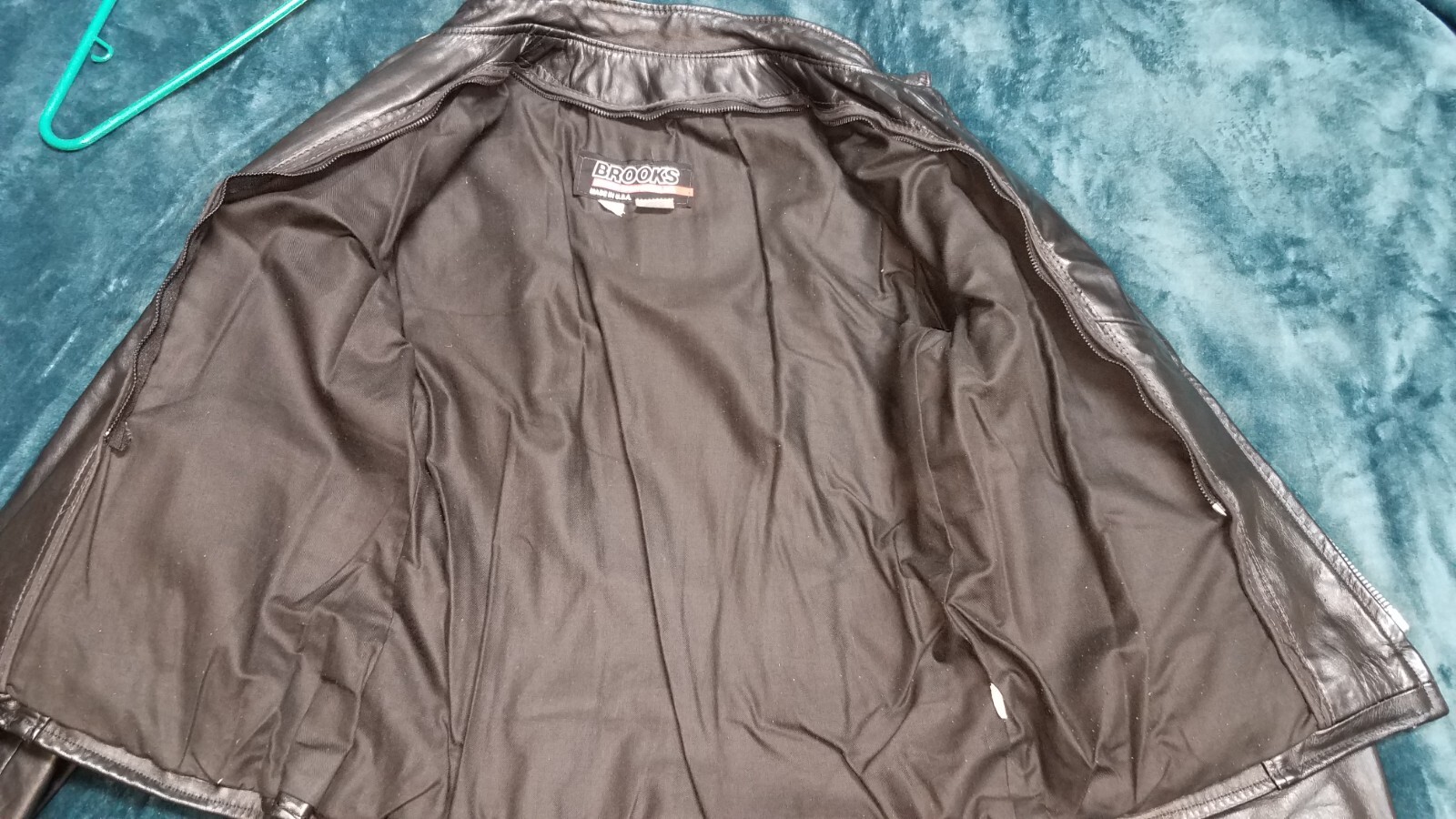 Vtg 80s Brooks Cafe Biker Leather Jacket Black Sz 32 EUC! NO Fur Liner!