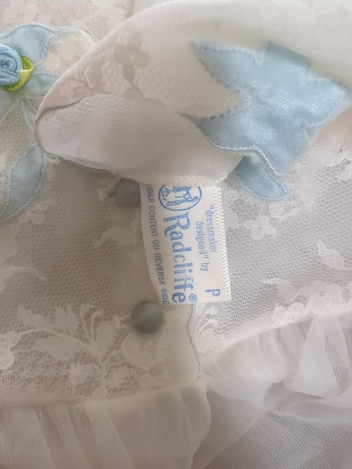 Vintage Radcliffe Sheer White pretty Boudoir Nightgown Peignoir Robe – Sz Petite
