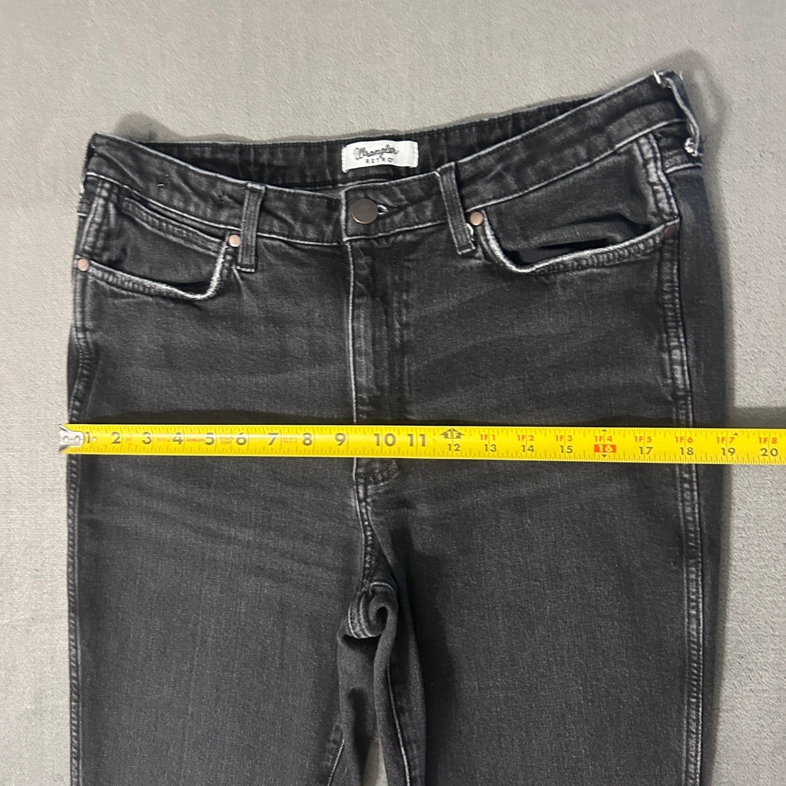 Wrangler Retro Bailey Bootcut Jeans Womens 33×32 Black High Rise Western Cowgirl