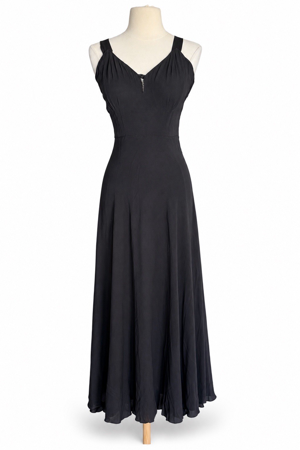Vintage Black Evening Gown | Hollywood Paramount Studio Dress | 1940s–1950s 40s