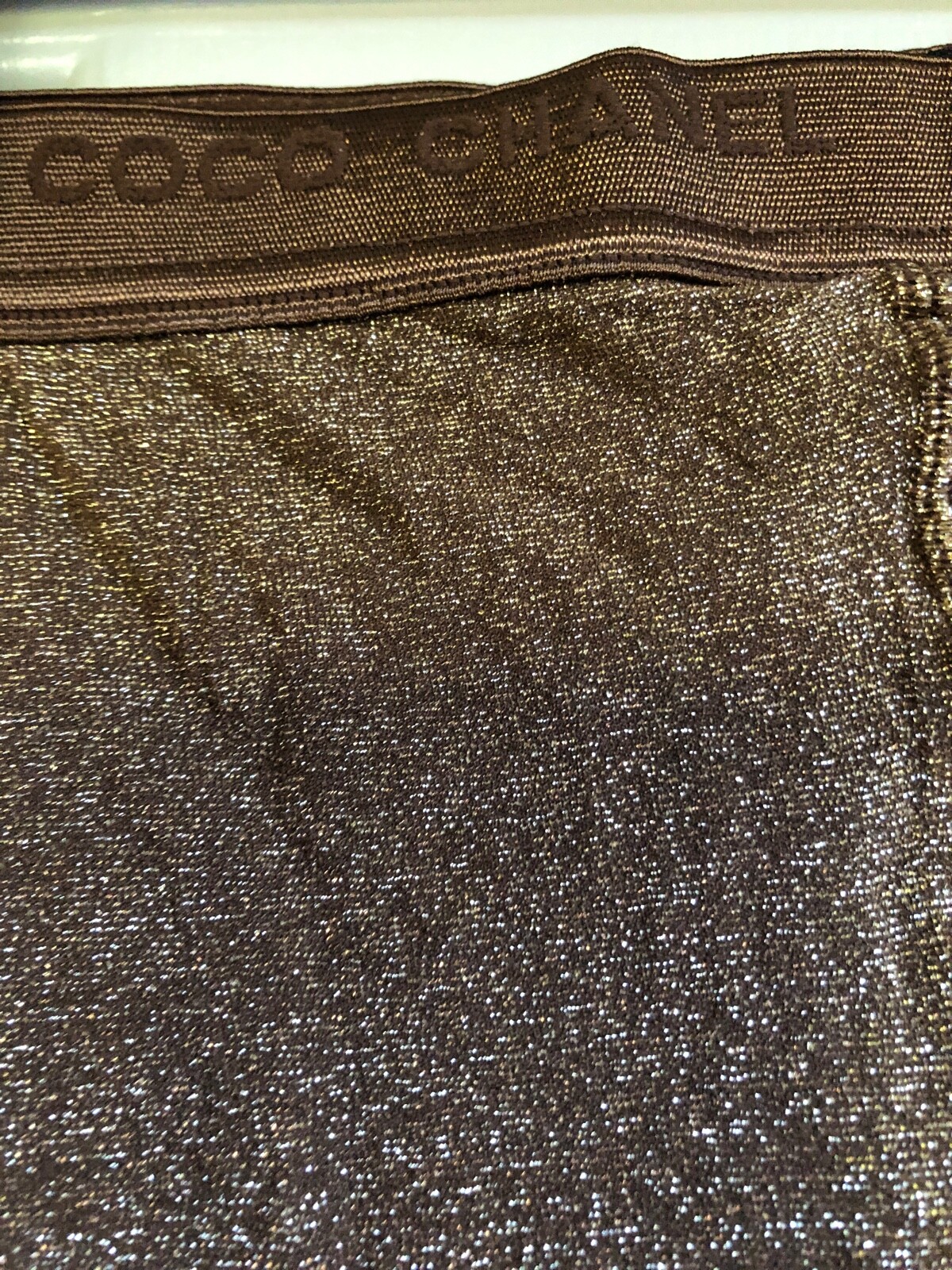 CHANEL Pre-Fall 2009 VINTAGE NEW GLITTER COCO CHANEL GOLD STOCKINGS S FR34-FR38