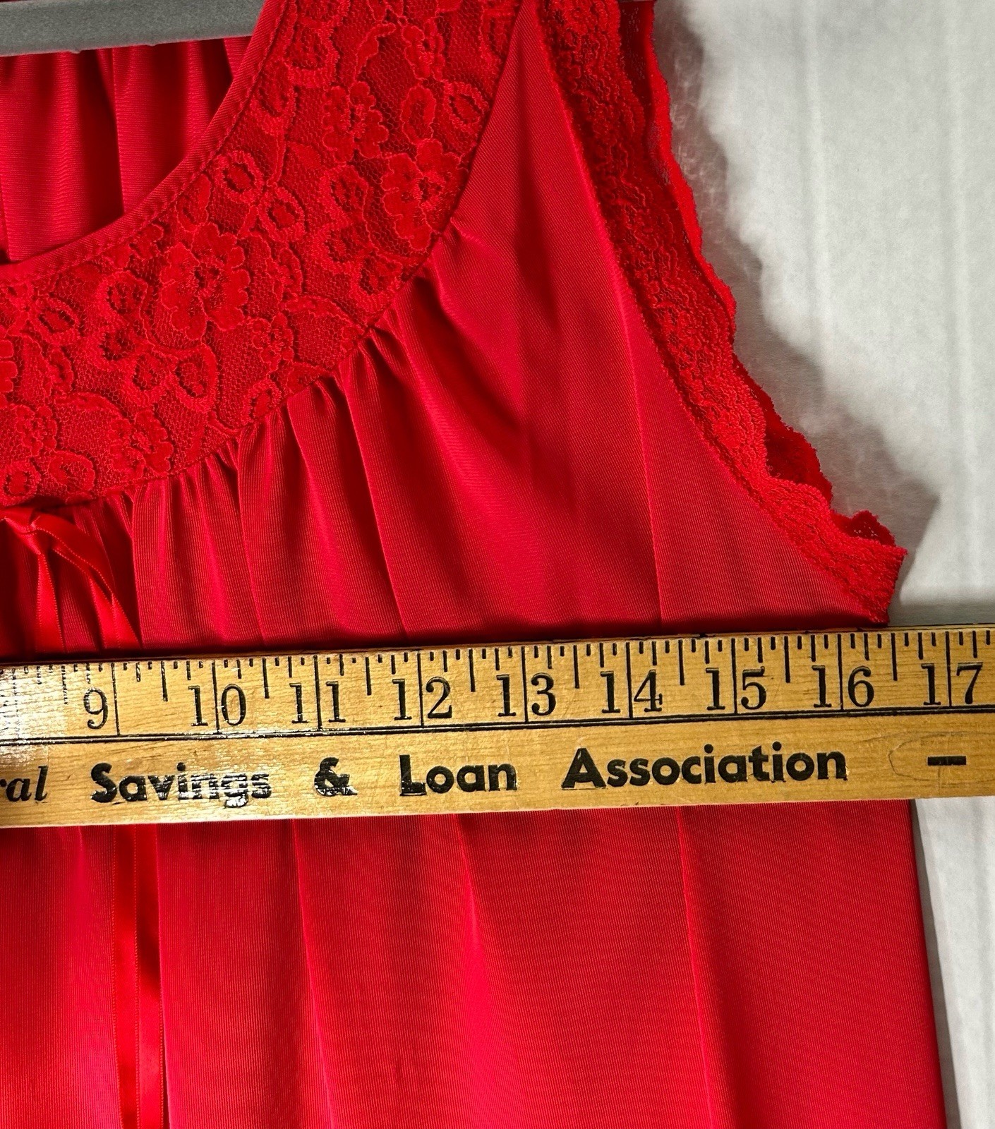 VTG Peignoir Set Pinehurst Red Sheer Long Nightgown with Sheer Robe Size Small