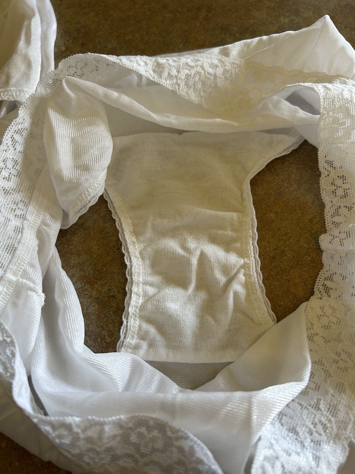 NWOT VTG 2 Pair Fruit Of the Loom Nylon Lace Top Cotton Gusset Brief Panties 7