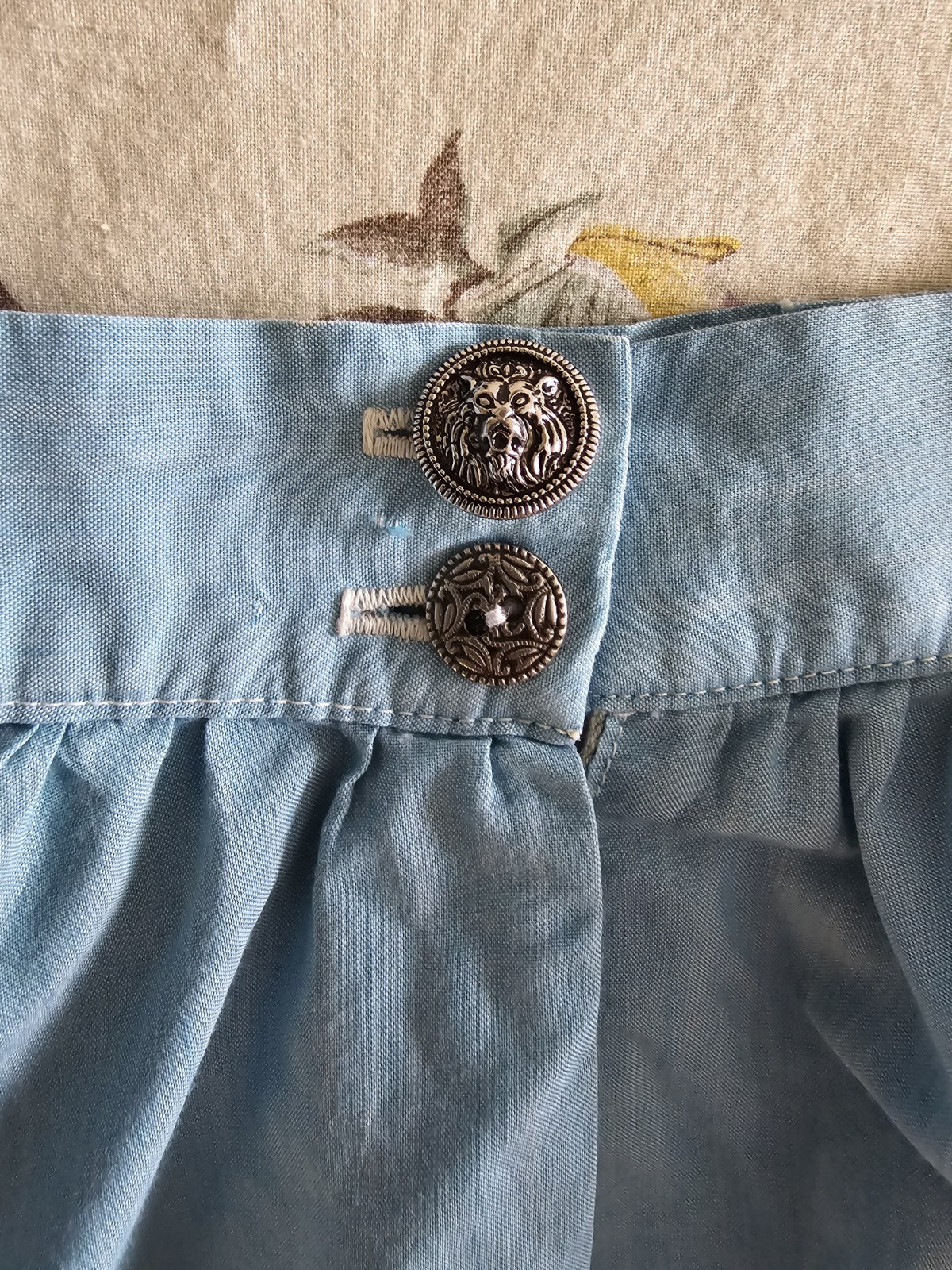 Vintage 1950s Jonathan Logan Circle Skirt Blue Womens XXS XS Mid Century
