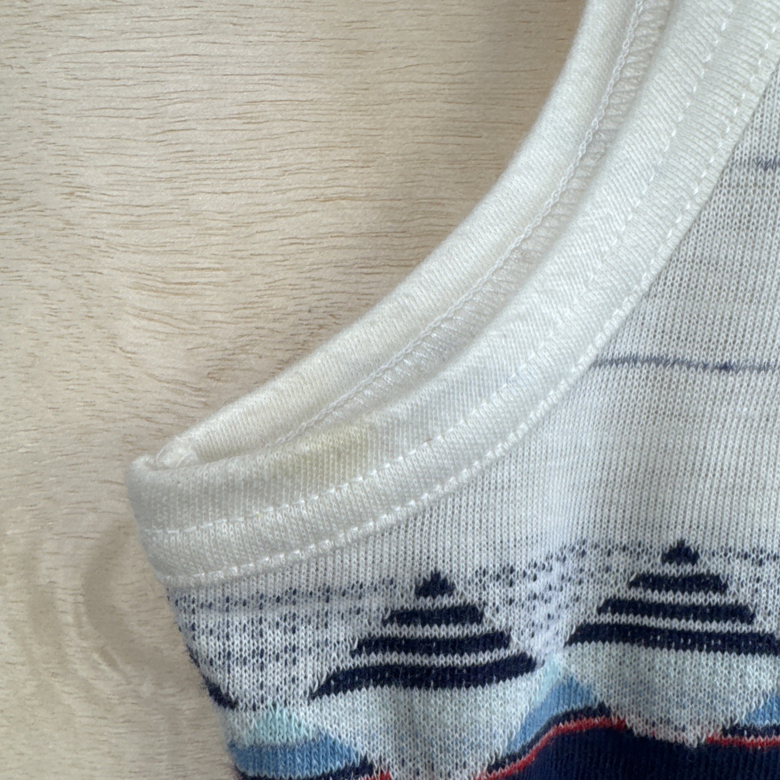 Vintage 70s Jantzen Striped Knit Tank Top Geometric Pattern Summer USA Sz Lg