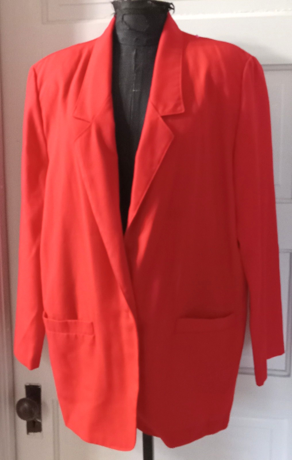 90&rsquo;s ALFRED DUNNER Red 1 Button Front Unlined Suit Jacket Blazer 16