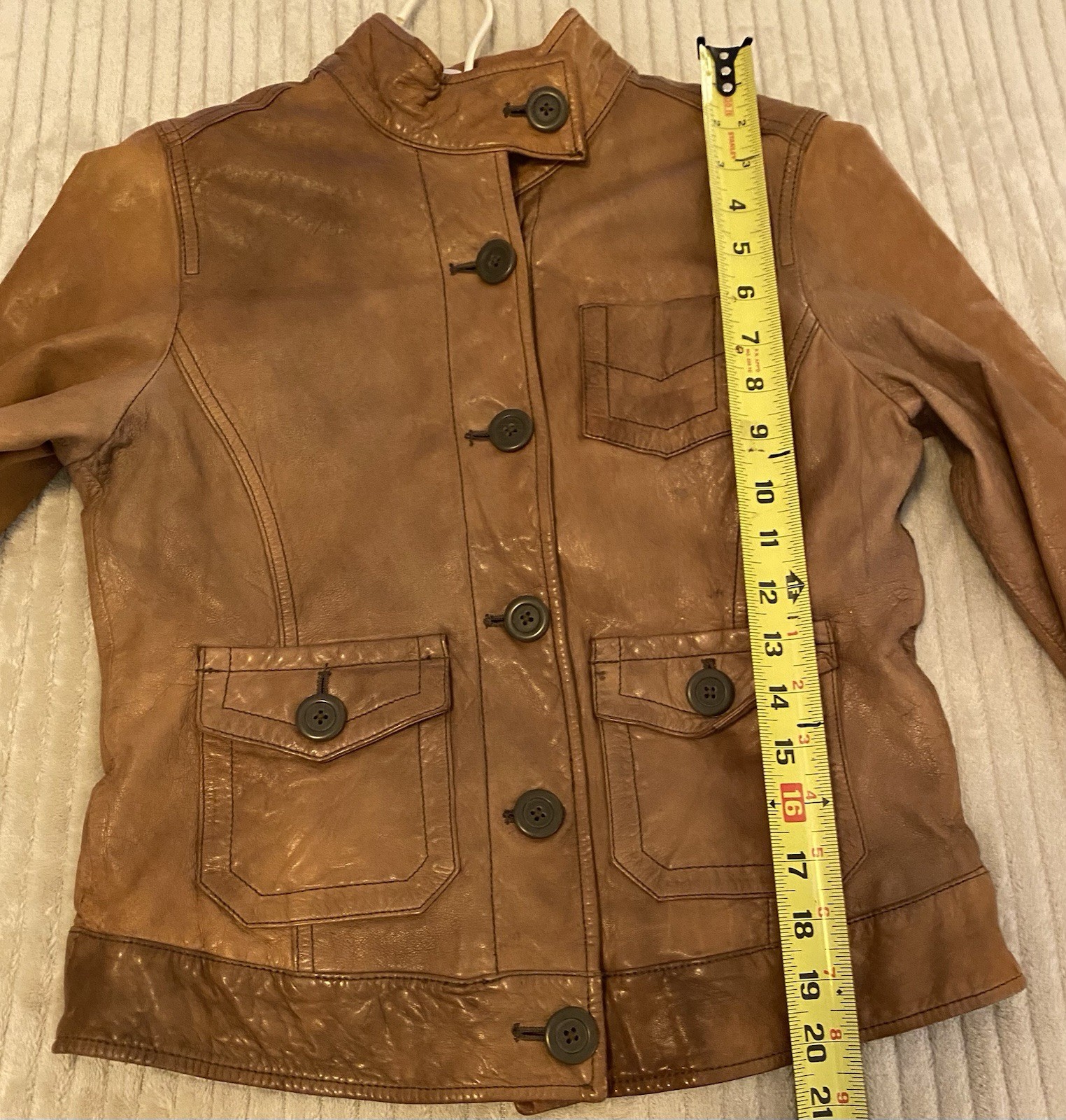 Gap Lamb skin Cropped Vintage Style Factory Distressed Super Soft Utility Style