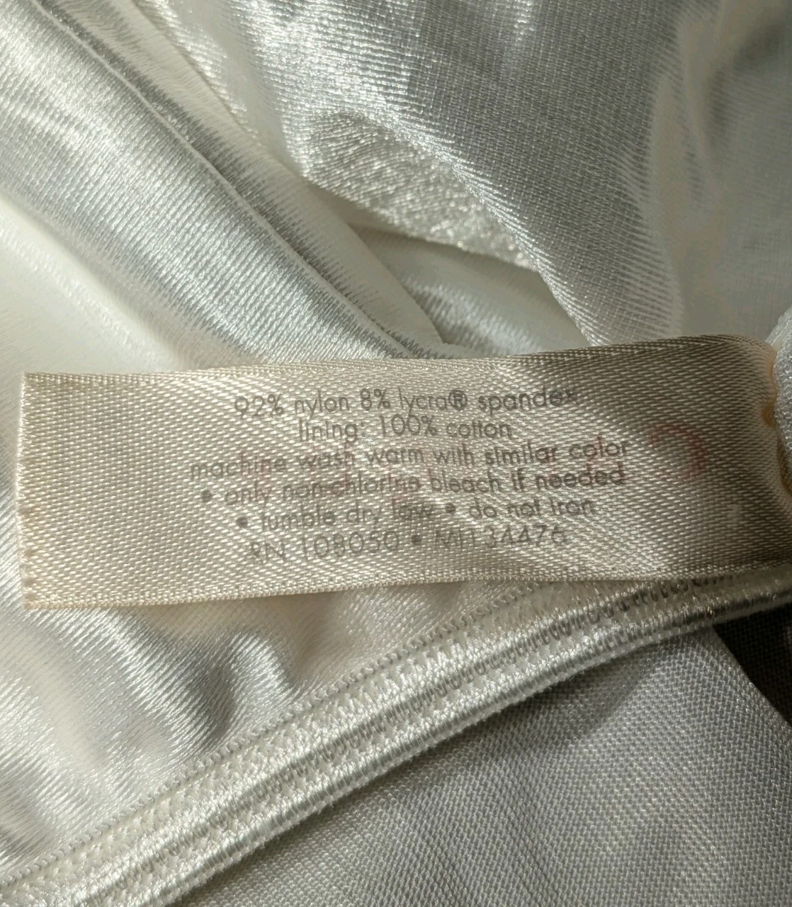 Vintage Cacique Second Skin Satin String Bikini Panties White 14/16