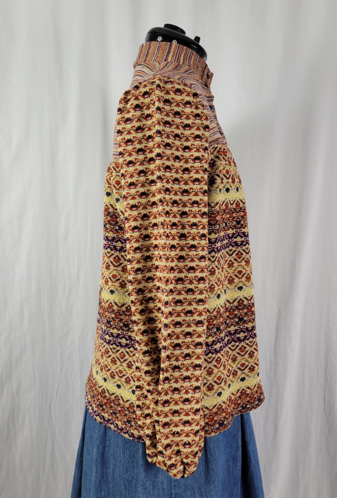 Vintage Pandora Button Down Top in Coordinating Brown/Tan/Purple Prints Size M?