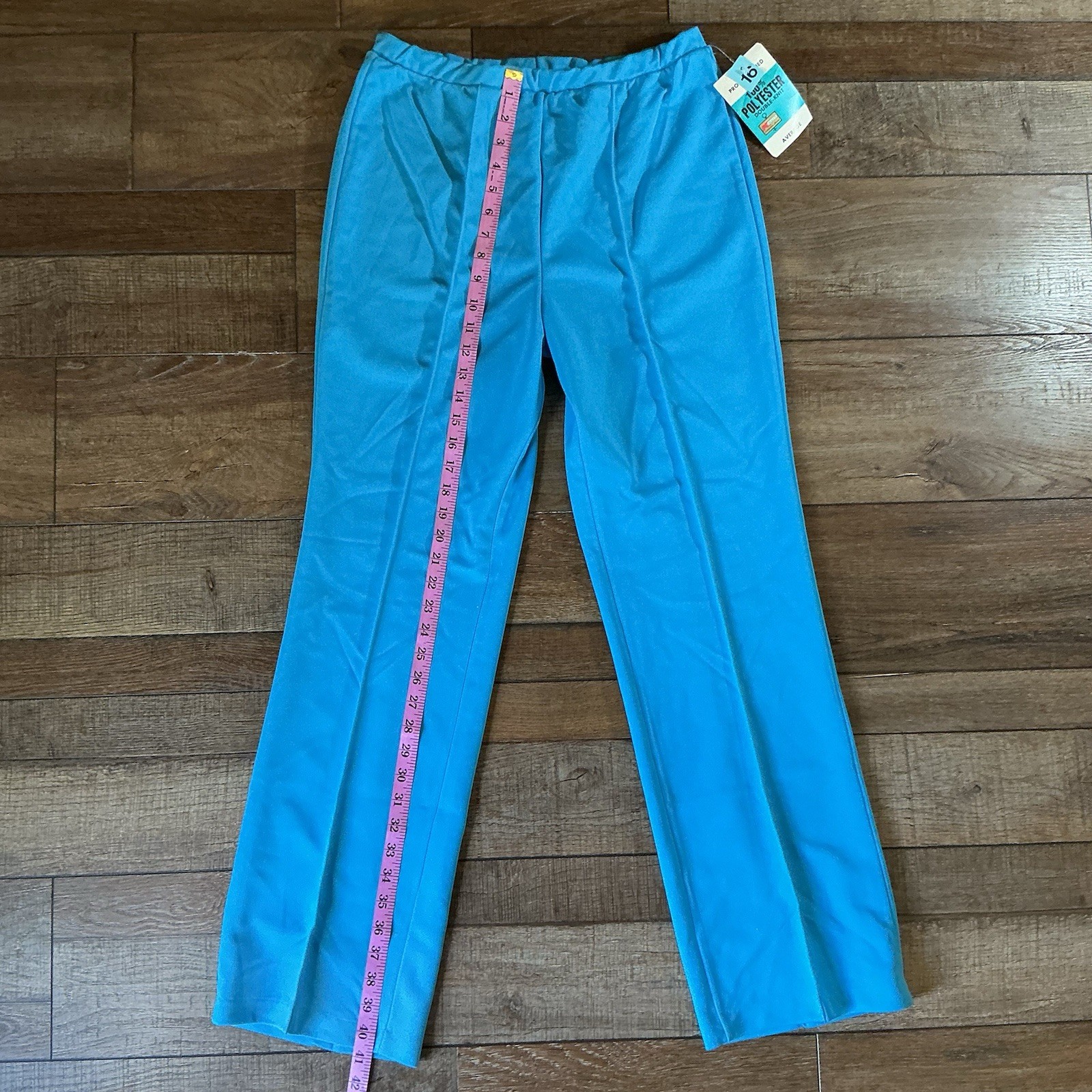 NWT 70s VINTAGE Size 16 – Kmart Women&rsquo;s Pants Double Knit Aqua Blue Retro #21728