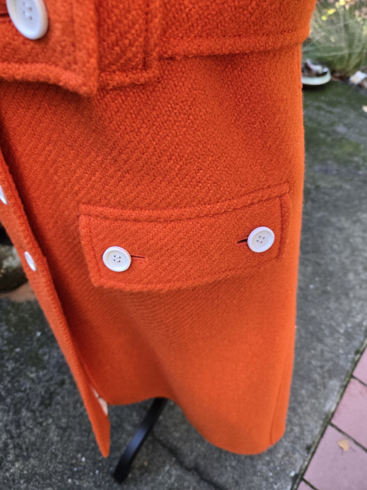 Vintage Rare 60’s Hyperbole Courreges Paris Orange Wool Womens Coat