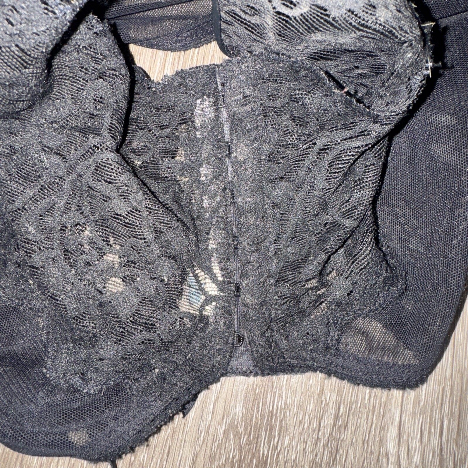 VINTAGE LILY OF FRANCE Black Lace Garter Belt SIZE S/M Bridal
