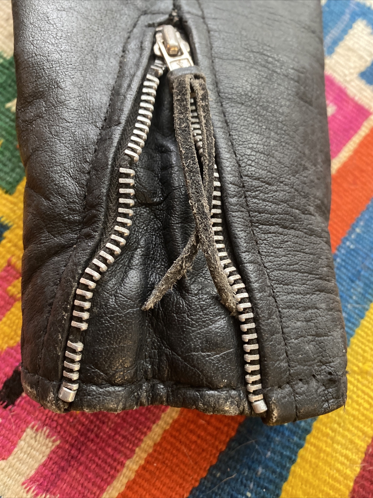 Vintage Jacket Black REAL Leather Motorcycle Womens Sz XS Kids Size Cropped 0 2