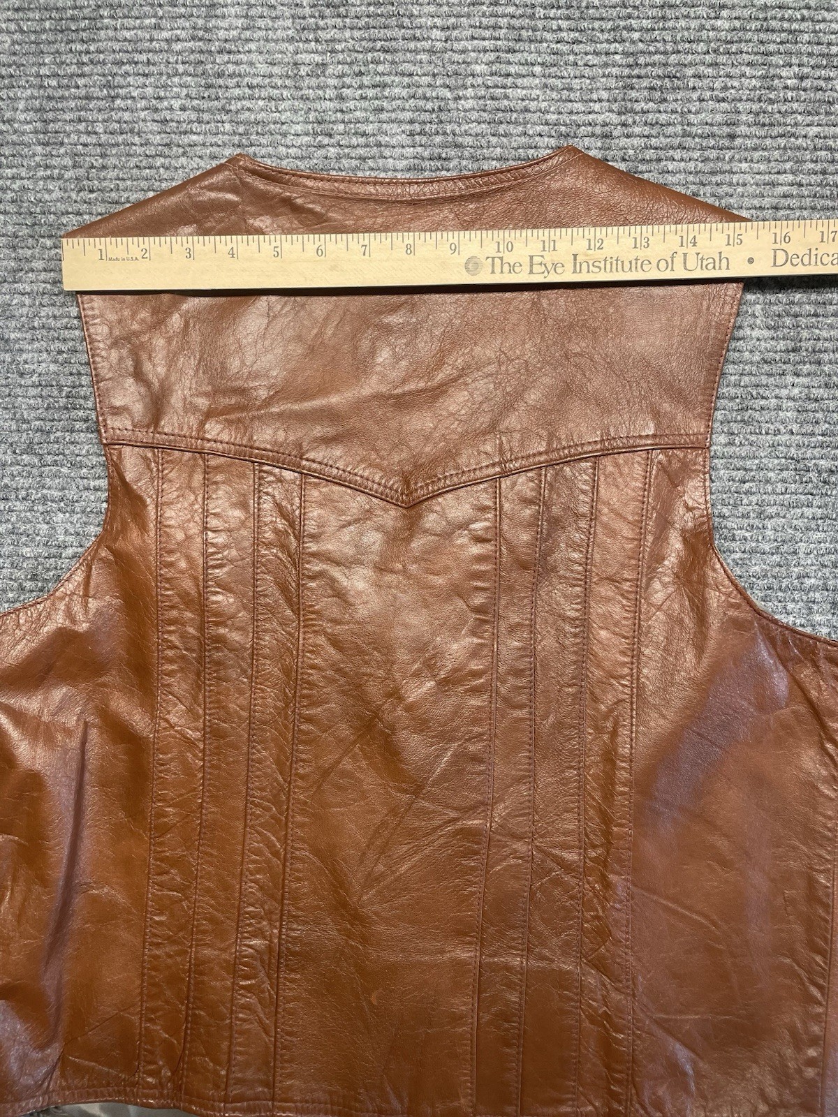 VTG Rustic Genuine Leather Vest Large (42) Mexico Cowboy Ranch Style Motorcycle