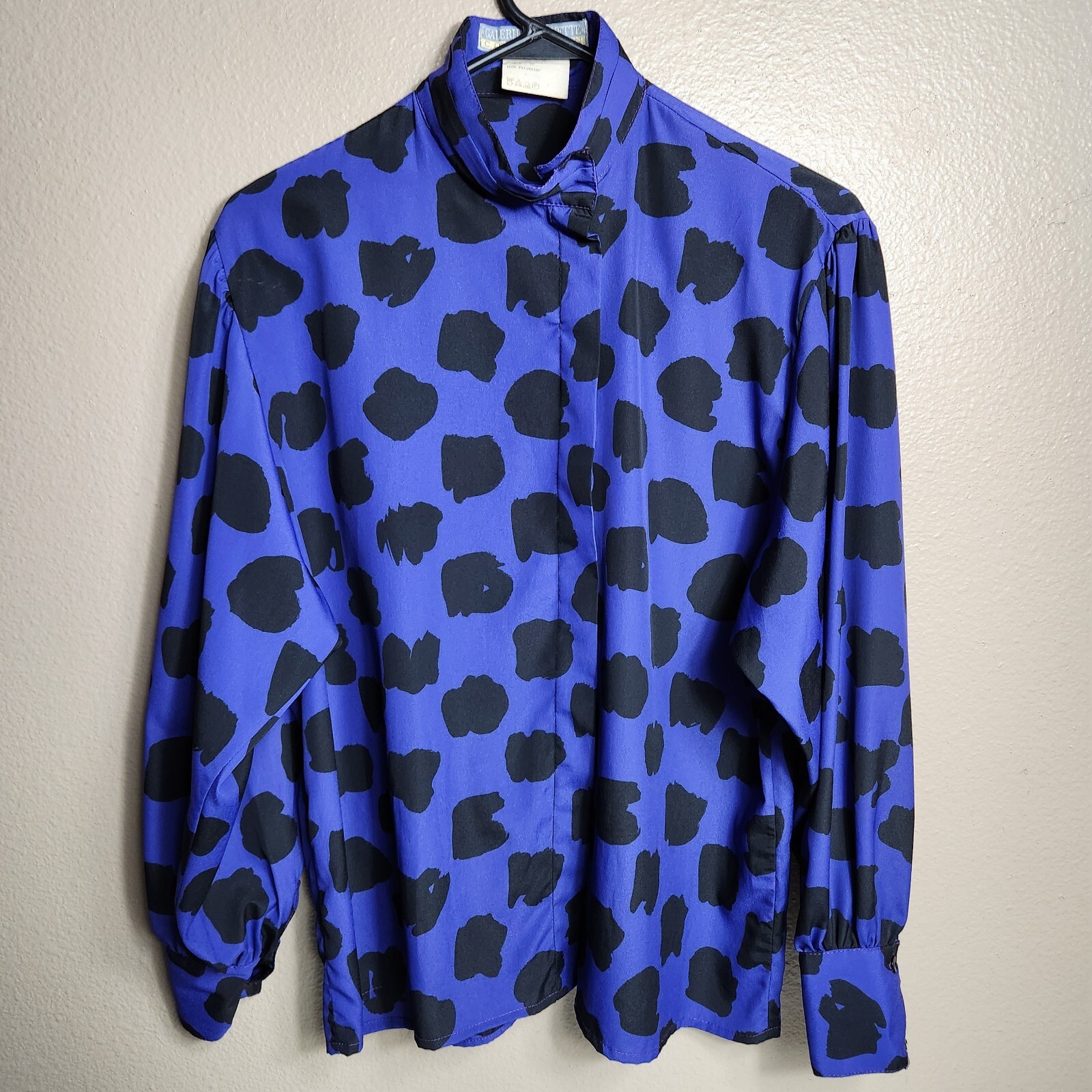 Galeries Lafayette Collection VTG Wmns Purple/Black Abstract Blouse-Size M/EU 40