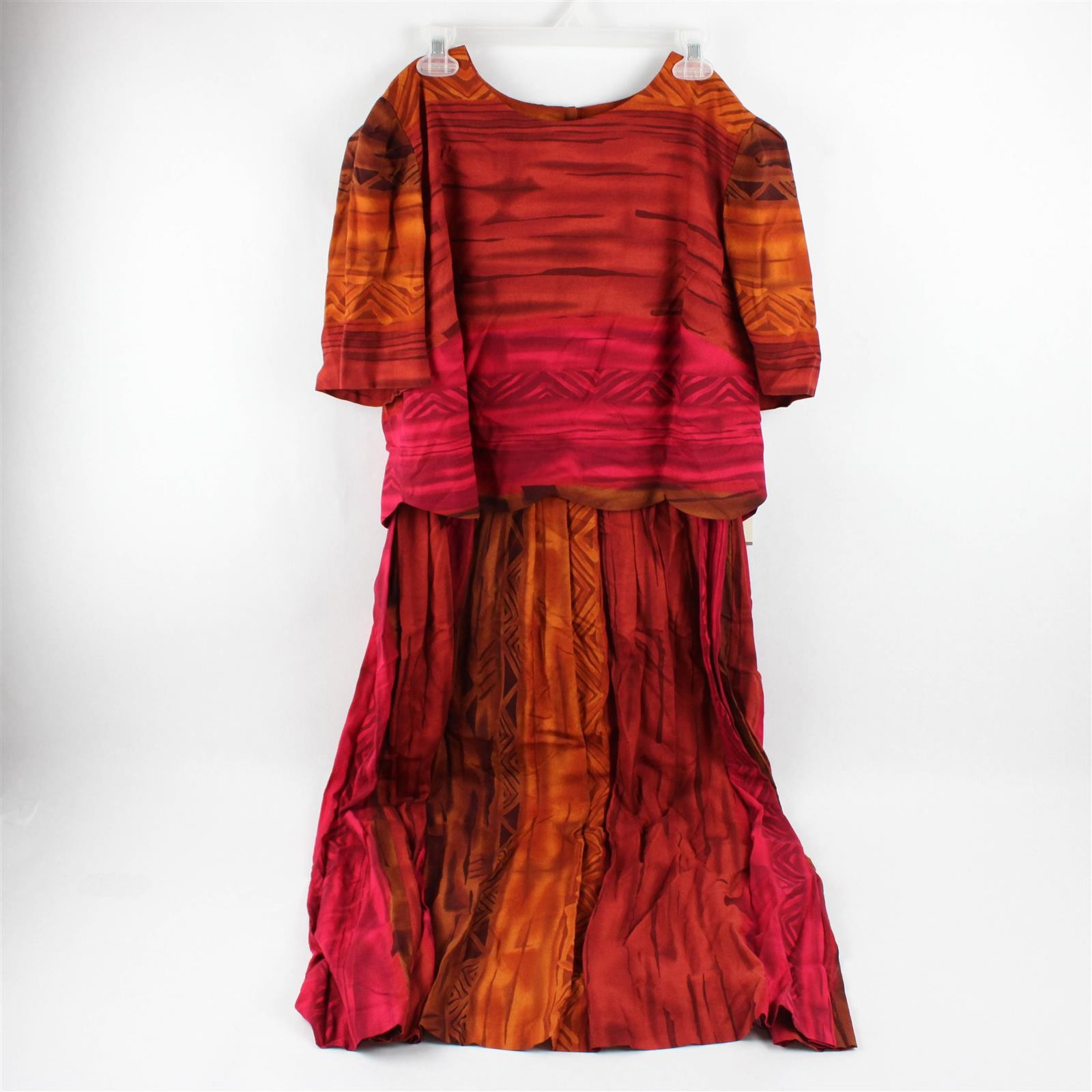 Vintage NWT S.L. Fashions Women&rsquo;s 14 Orange Lounge Short Sleeve Shirt Dress