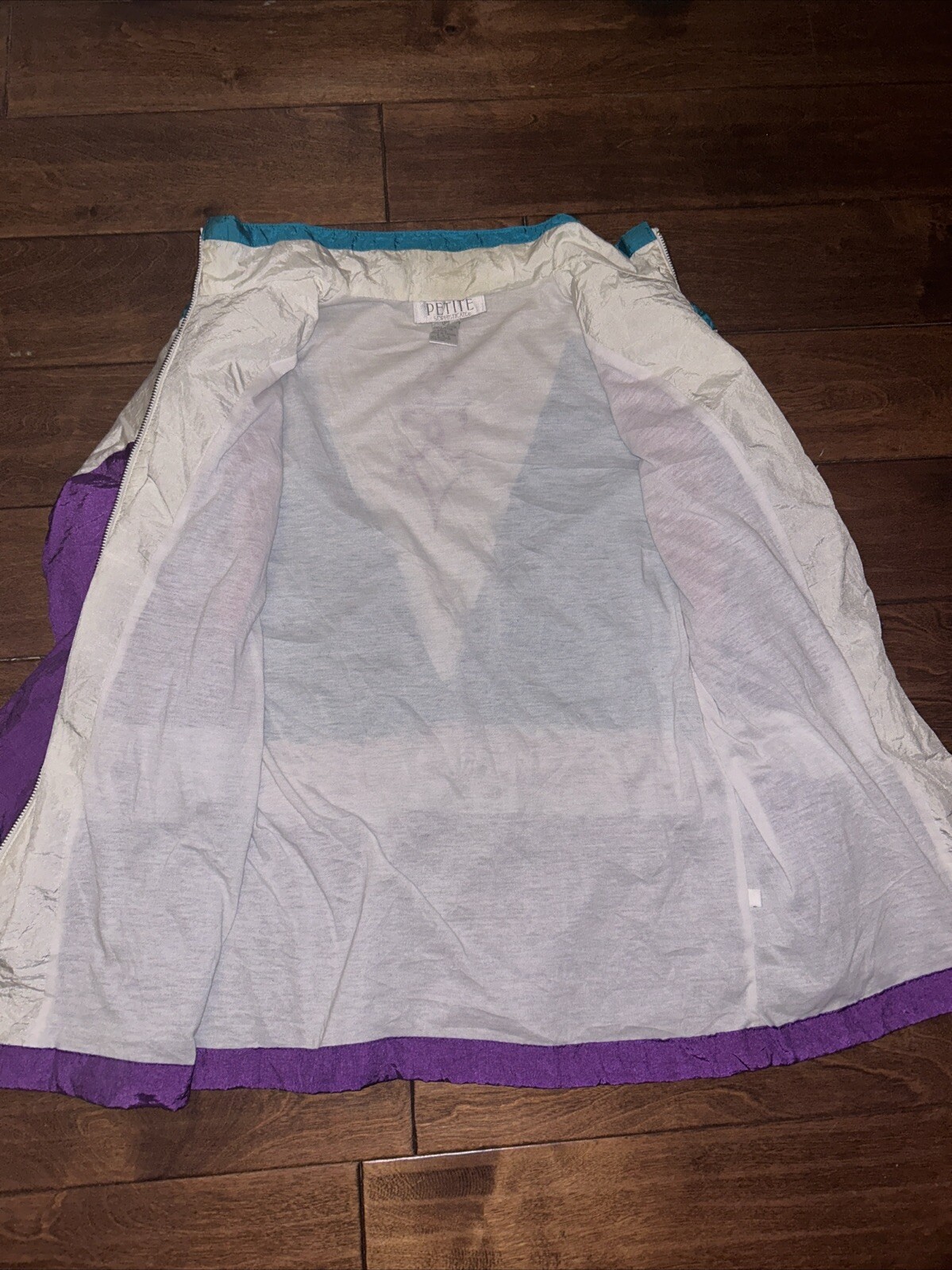 Vtg 80s Petite Sophisticate Nylon Jacket Colorful Windbreaker Size Medium