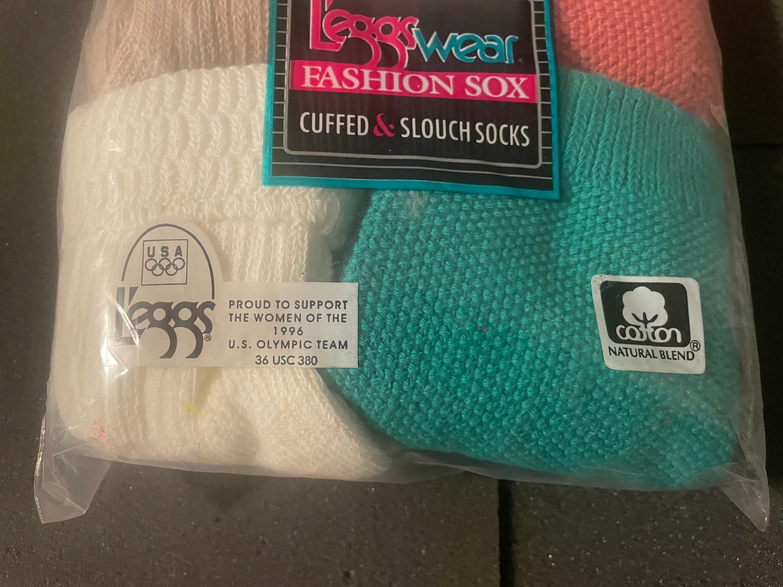 Vtg Leggs Wear Basic Socks 2 Cuffed & 2 Crew Socks One Size 4 Pair (USA)