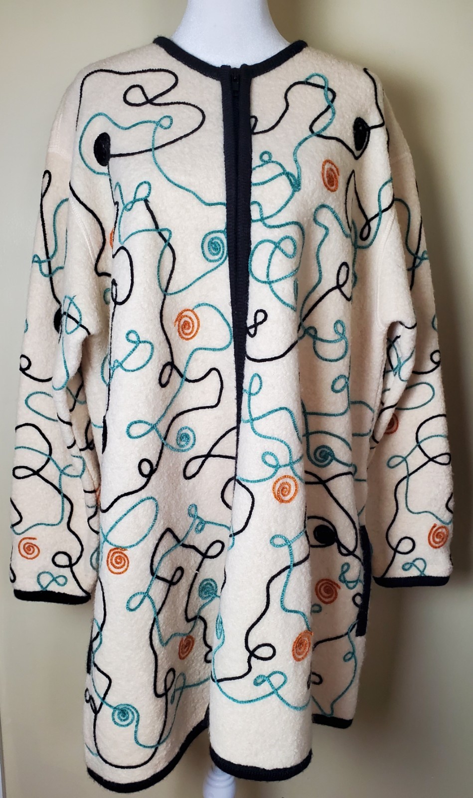 Vintage Wool Jacket Coat Phoebe Buffay Retro Glam Hippie Boho Festival Twee Art